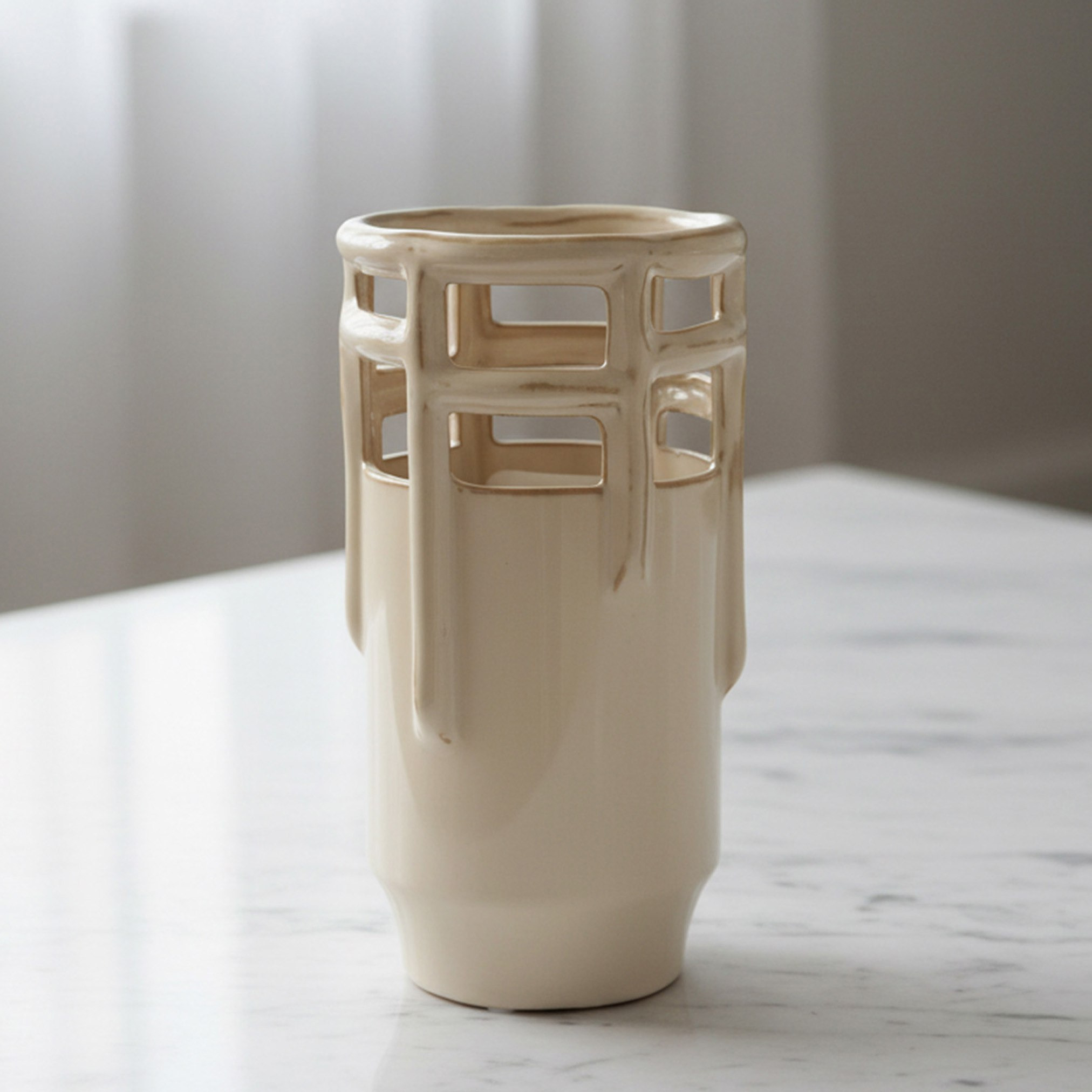Umber Lavasa Renee Decorative Reactive Glaze Ceramic Vase - 14x14x26 cm-hbxbedroom-decorandaccessories-vases-image-1