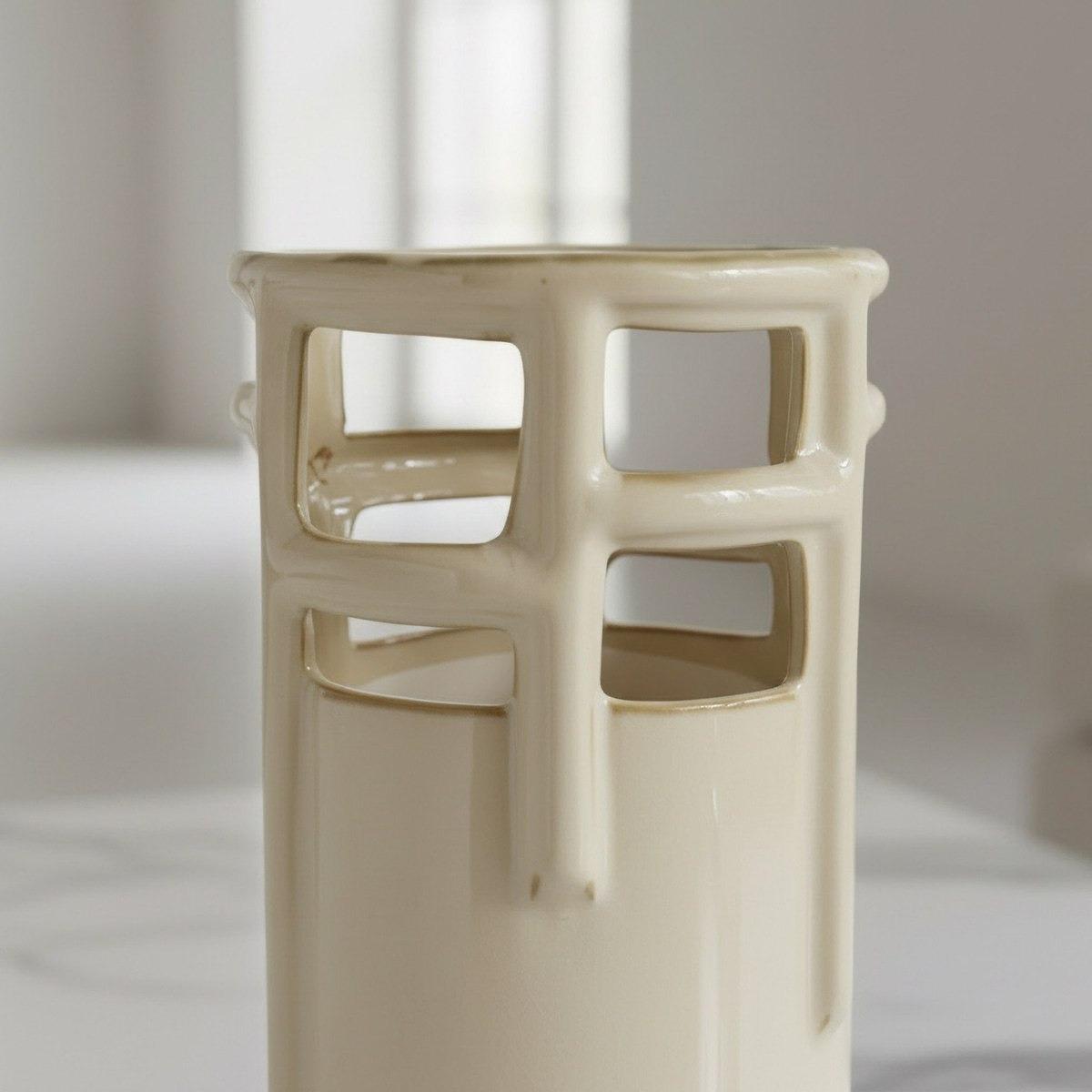 Umber Lavasa Renee Decorative Reactive Glaze Ceramic Vase - 16x16x31 cm-hbxbedroom-decorandaccessories-vases-image-2