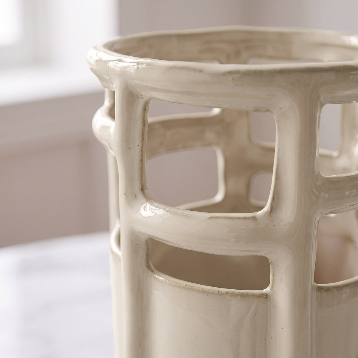 Umber Lavasa Renee Decorative Reactive Glaze Ceramic Vase - 16x16x31 cm-hbxbedroom-decorandaccessories-vases-image-3