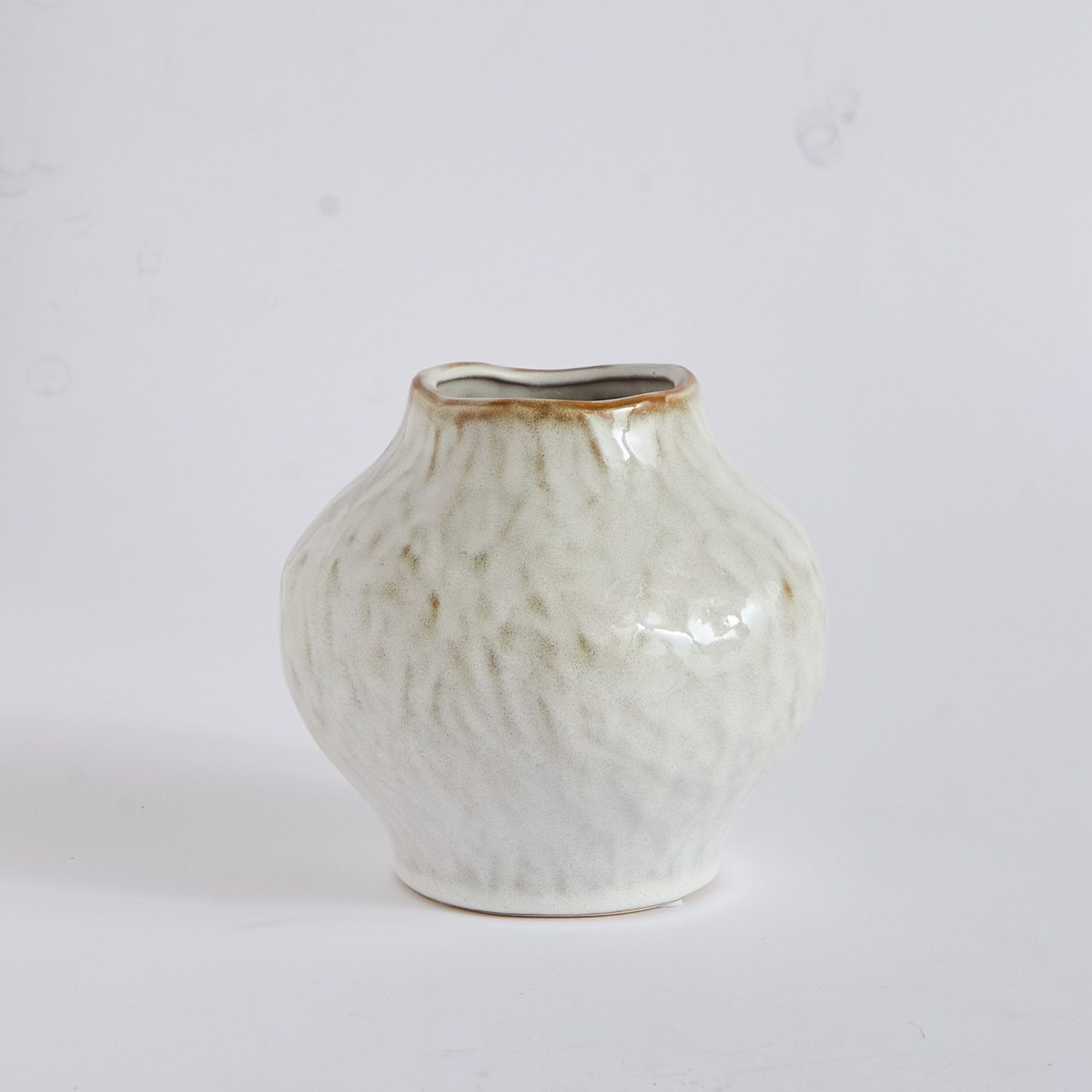 Monochrome Lavasa Renee Reactive Glaze Decorative Ceramic Vase - 17x17x15.5 cm-hbxbedroom-decorandaccessories-vases-image-1