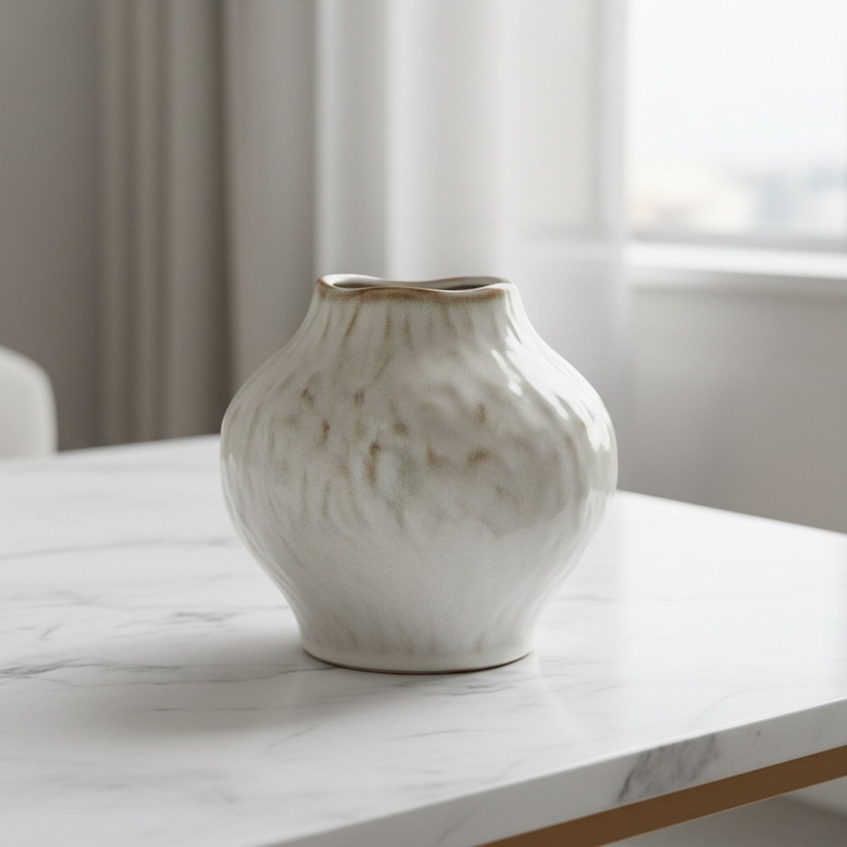 Monochrome Lavasa Renee Reactive Glaze Decorative Ceramic Vase - 17x17x15.5 cm-hbxbedroom-decorandaccessories-vases-image-2