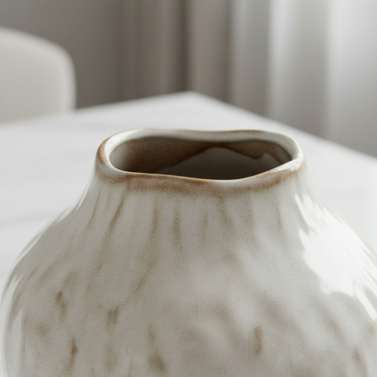 Monochrome Lavasa Renee Reactive Glaze Decorative Ceramic Vase - 17x17x15.5 cm-hbxbedroom-decorandaccessories-vases-image-3