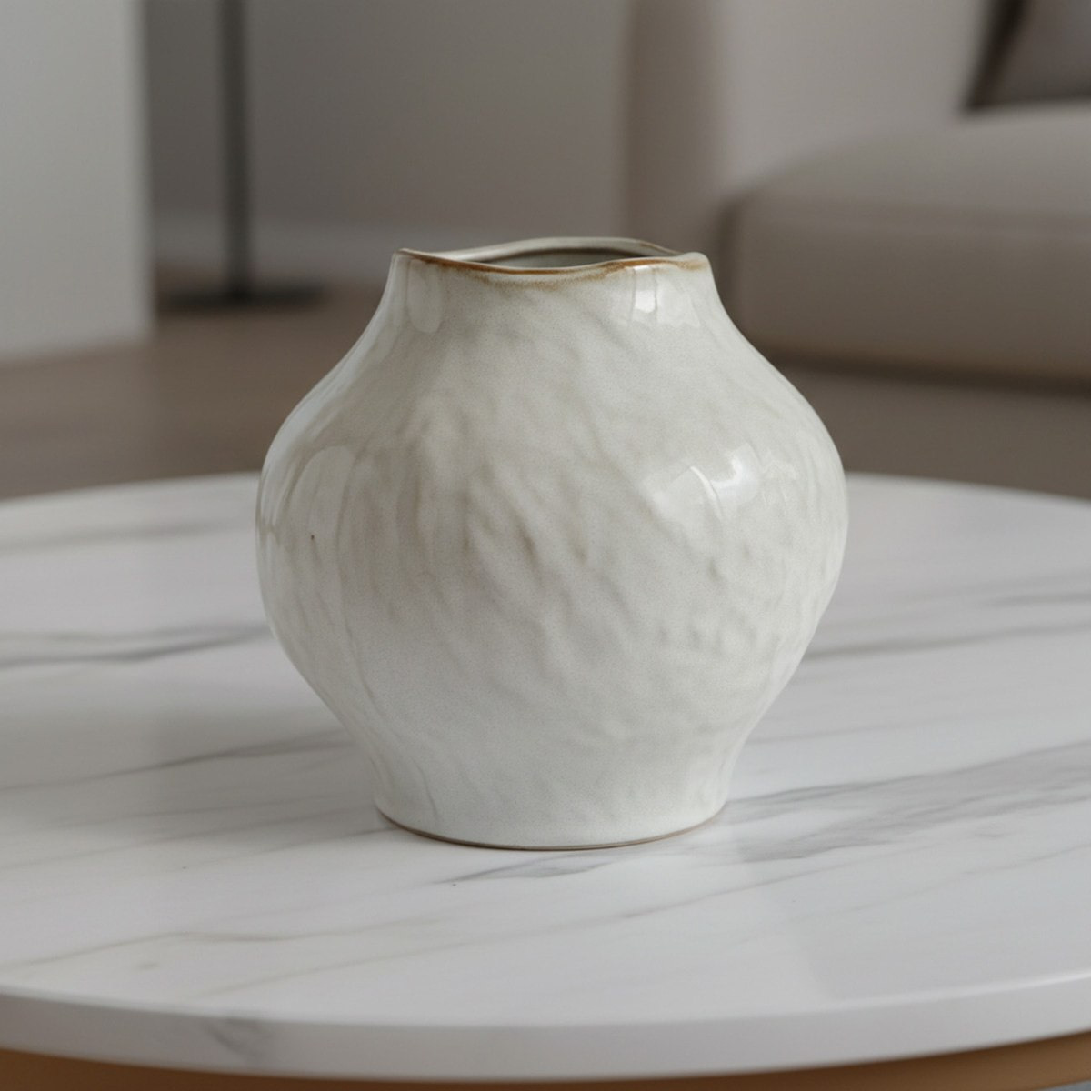 Monochrome Lavasa Renee Reactive Glaze Decorative Ceramic Vase - 20.5x20.5x18.7 cm-hbxbedroom-decorandaccessories-vases-image-1