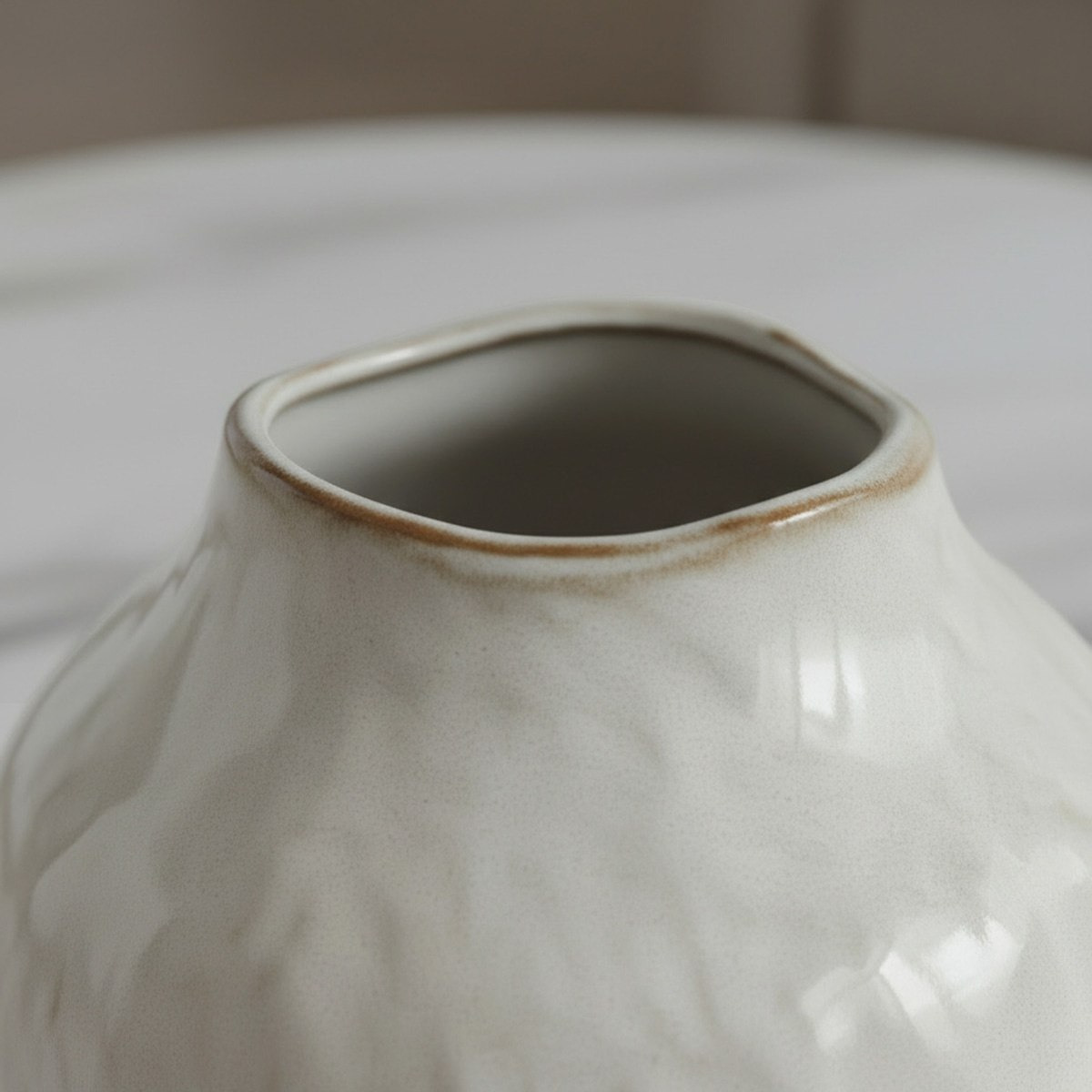Monochrome Lavasa Renee Reactive Glaze Decorative Ceramic Vase - 20.5x20.5x18.7 cm-hbxbedroom-decorandaccessories-vases-image-2