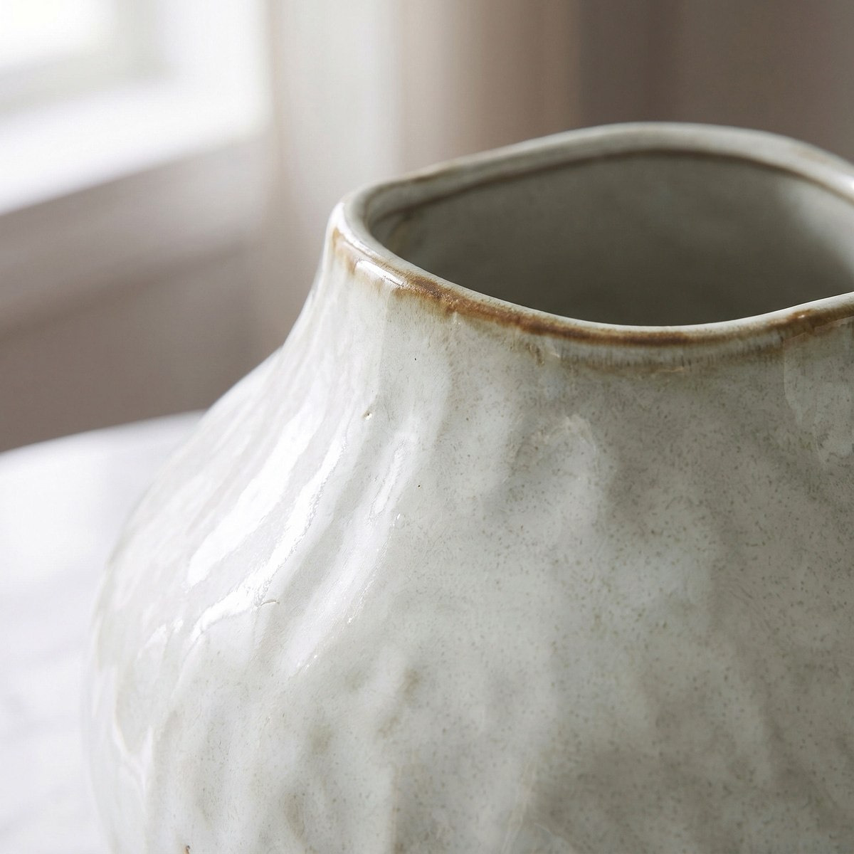 Monochrome Lavasa Renee Reactive Glaze Decorative Ceramic Vase - 20.5x20.5x18.7 cm-hbxbedroom-decorandaccessories-vases-image-3