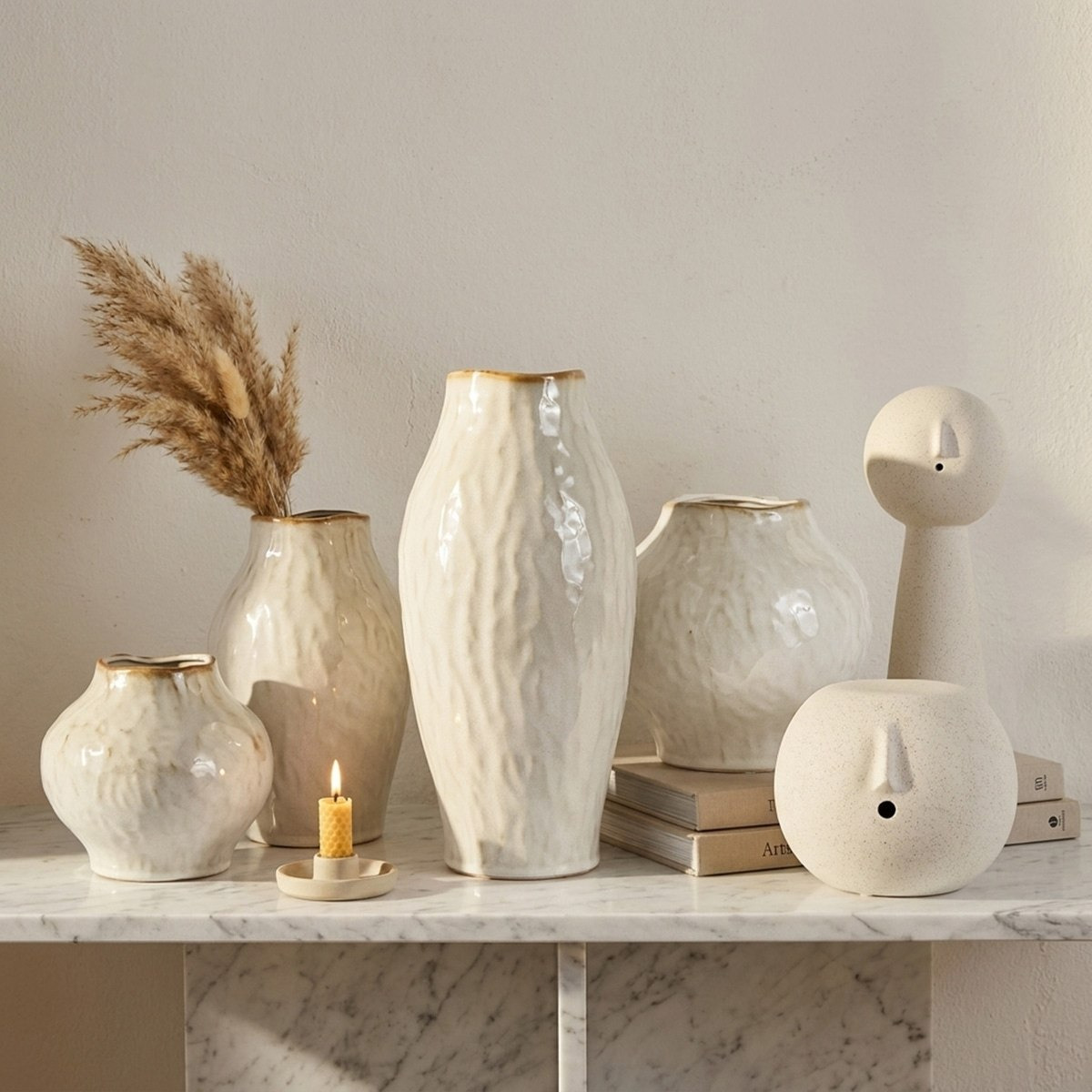 Monochrome Lavasa Renee Reactive Glaze Decorative Ceramic Vase - 20.5x20.5x18.7 cm-hbxbedroom-decorandaccessories-vases-image-4