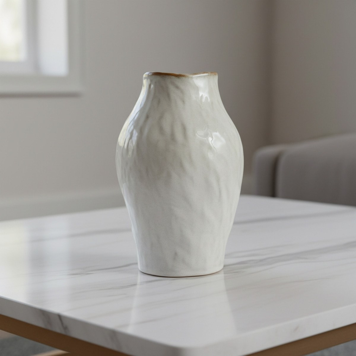 Monochrome Lavasa Renee Reactive Glaze Decorative Ceramic Vase - 17.6x17.6x26.8 cm-hbxbedroom-decorandaccessories-vases-image-1