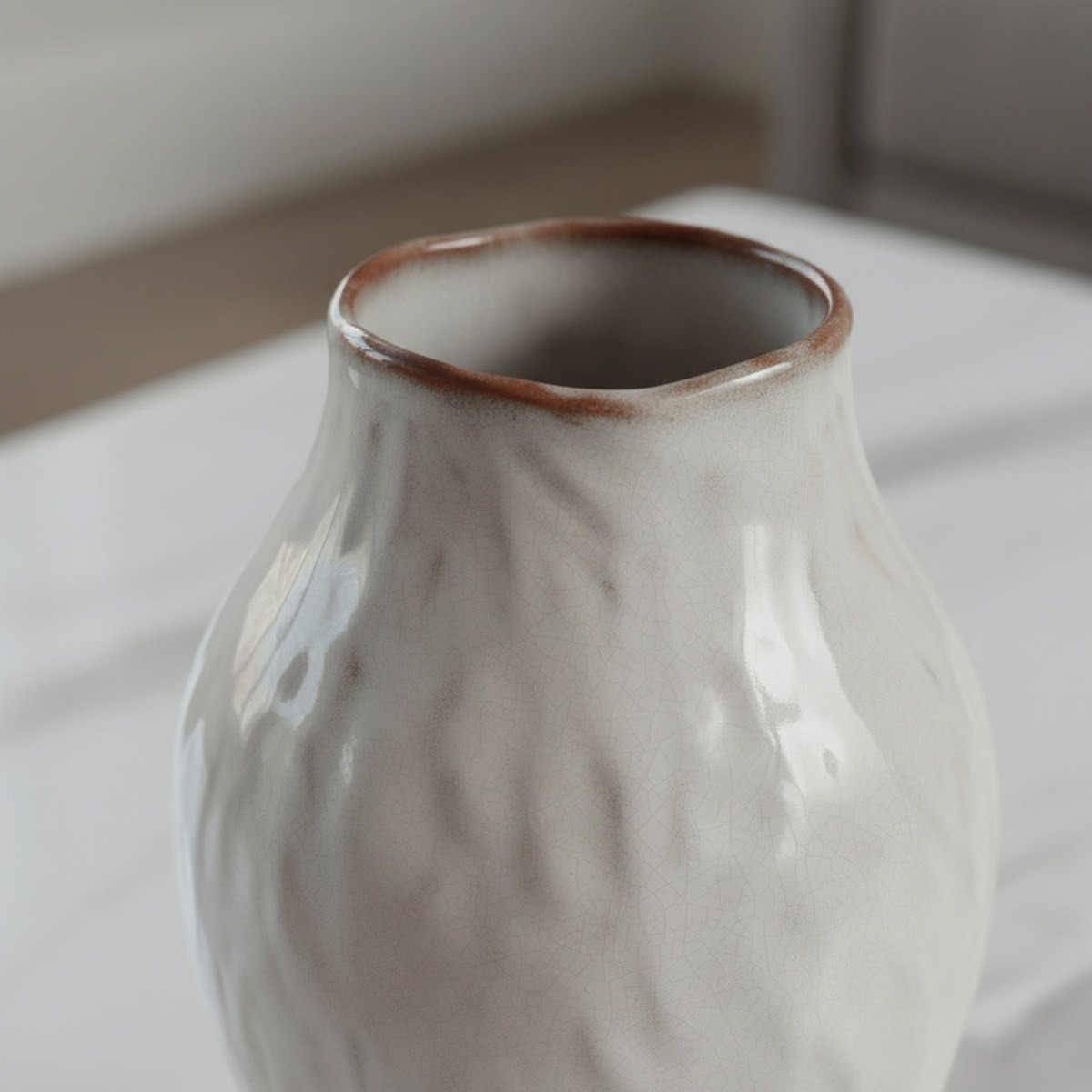 Monochrome Lavasa Renee Reactive Glaze Decorative Ceramic Vase - 17.6x17.6x26.8 cm-hbxbedroom-decorandaccessories-vases-image-2