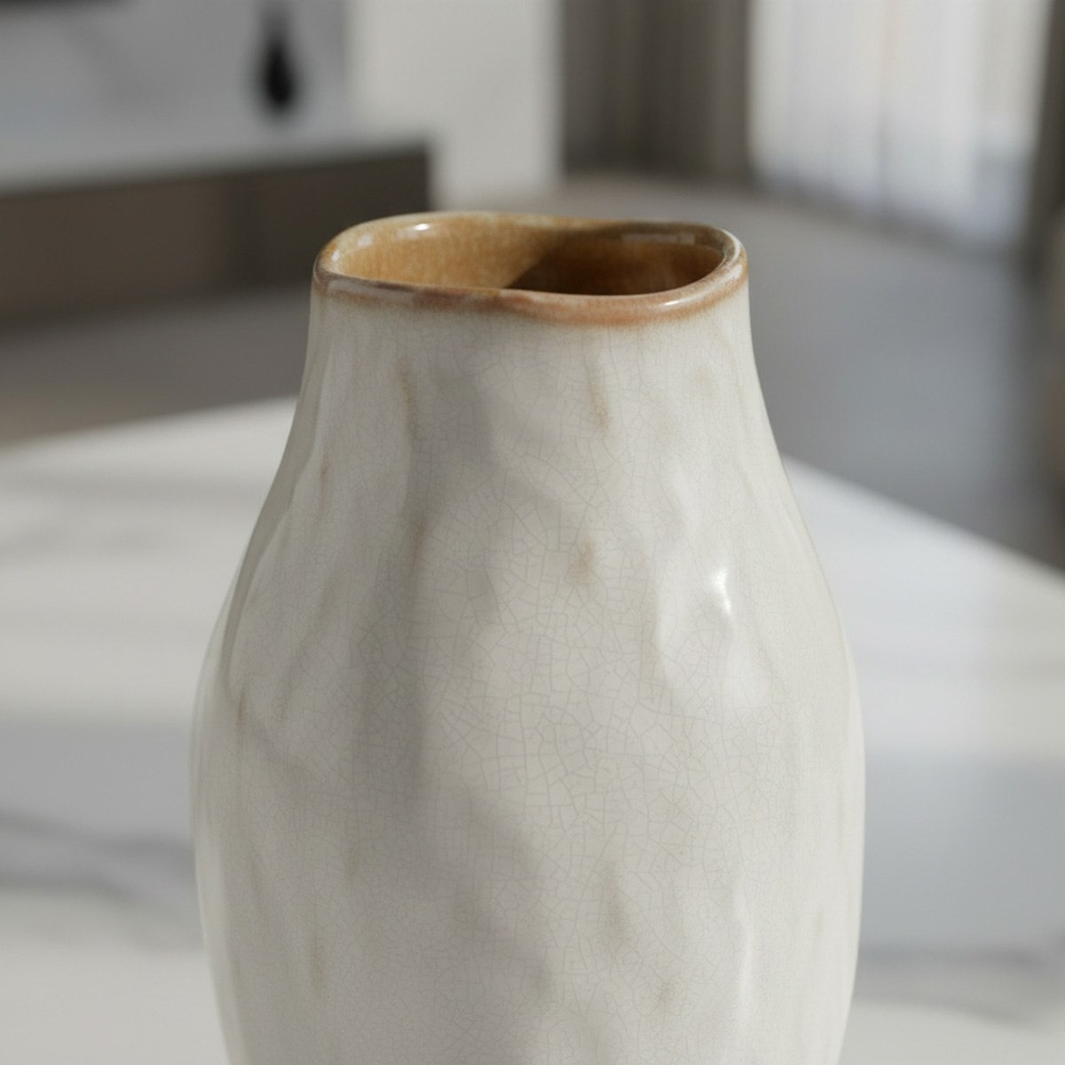 Monochrome Lavasa Renee Reactive Glaze Decorative Ceramic Vase - 16.7x16.7x35.2 cm-hbxbedroom-decorandaccessories-vases-image-2