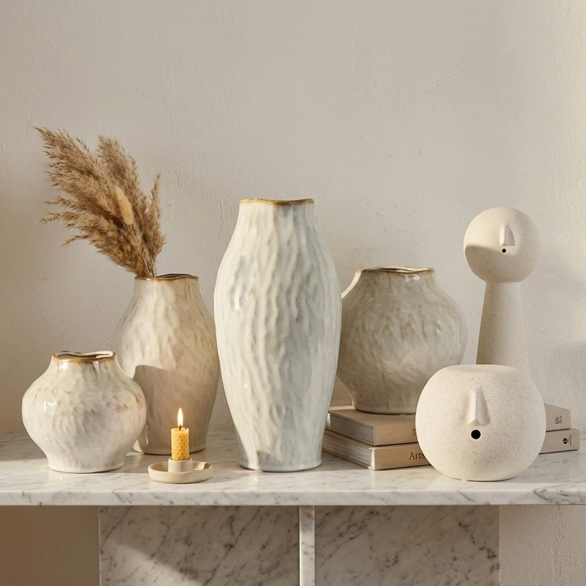 Monochrome Lavasa Renee Reactive Glaze Decorative Ceramic Vase - 16.7x16.7x35.2 cm-hbxbedroom-decorandaccessories-vases-image-4