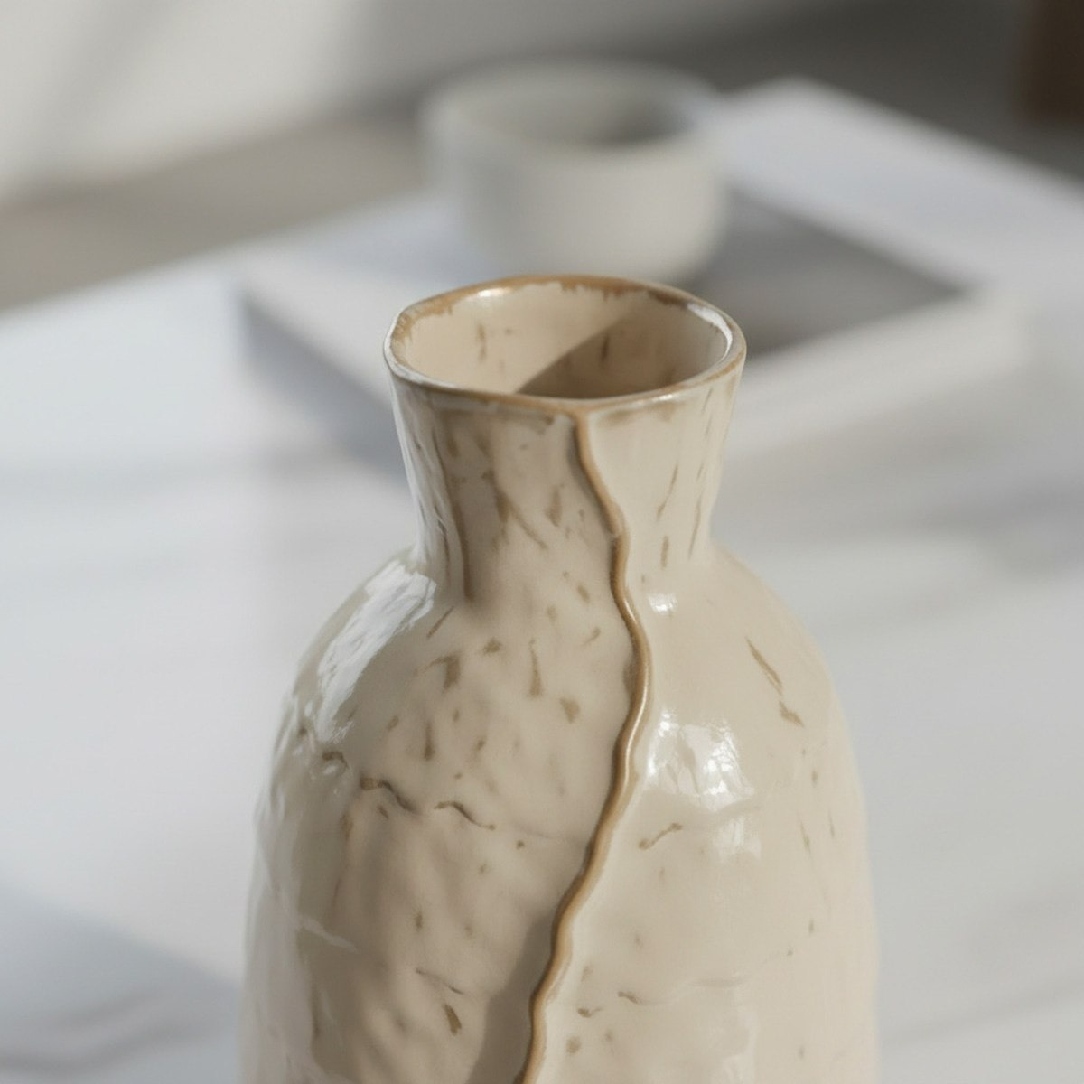 Umber Lavasa Renee Reactive Glaze Decorative Ceramic Vase - 18.8x18.8x30.3 cm-hbxbedroom-decorandaccessories-vases-image-2