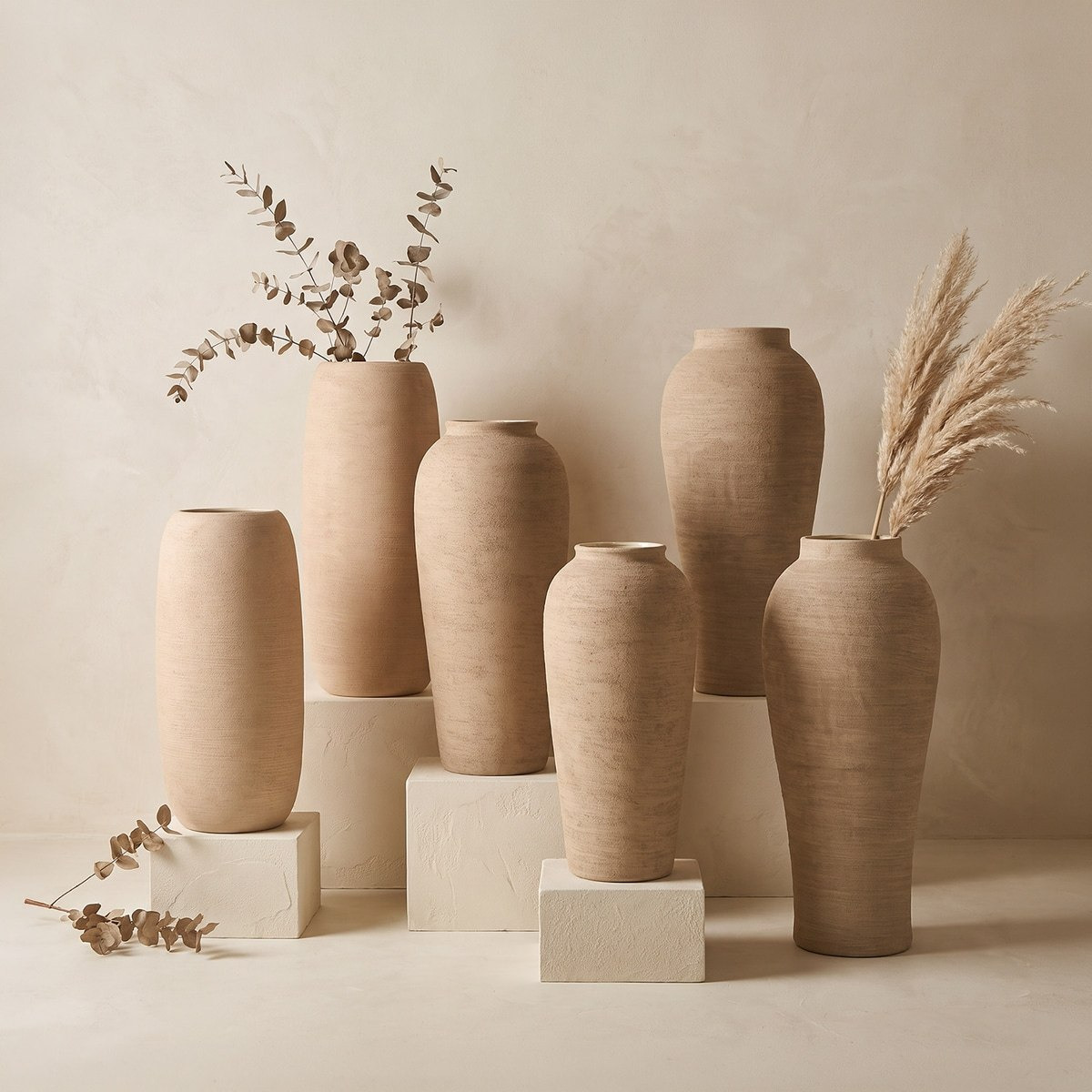 Umber Lavasa-Renee Decorative Ceramic Floor Vase - 27x27x60 cm-hbxbedroom-decorandaccessories-vases-image-4