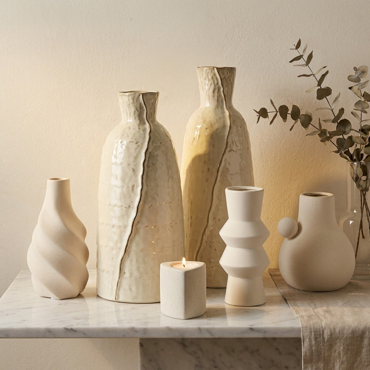 Umber Lavasa Renee Decorative Ceramic Vase - 10x10x23 cm-hbxbedroom-decorandaccessories-vases-image-4