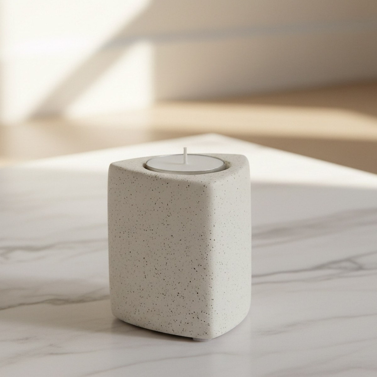Umber Lavasa Renee Decorative Ceramic Tealight Holder - 7x7x9 cm-hbxlivingroom-decorandaccessories-candleholders-image-5