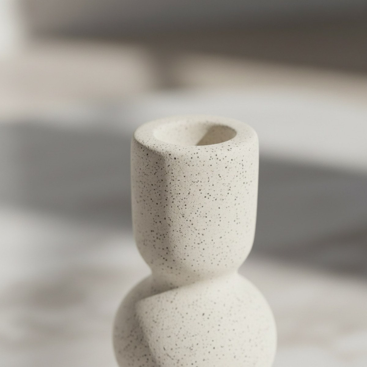 Umber Lavasa Renee Decorative Ceramic Taper Candleholder - 10x10x21.5 cm-hbxlivingroom-decorandaccessories-candleholders-image-3