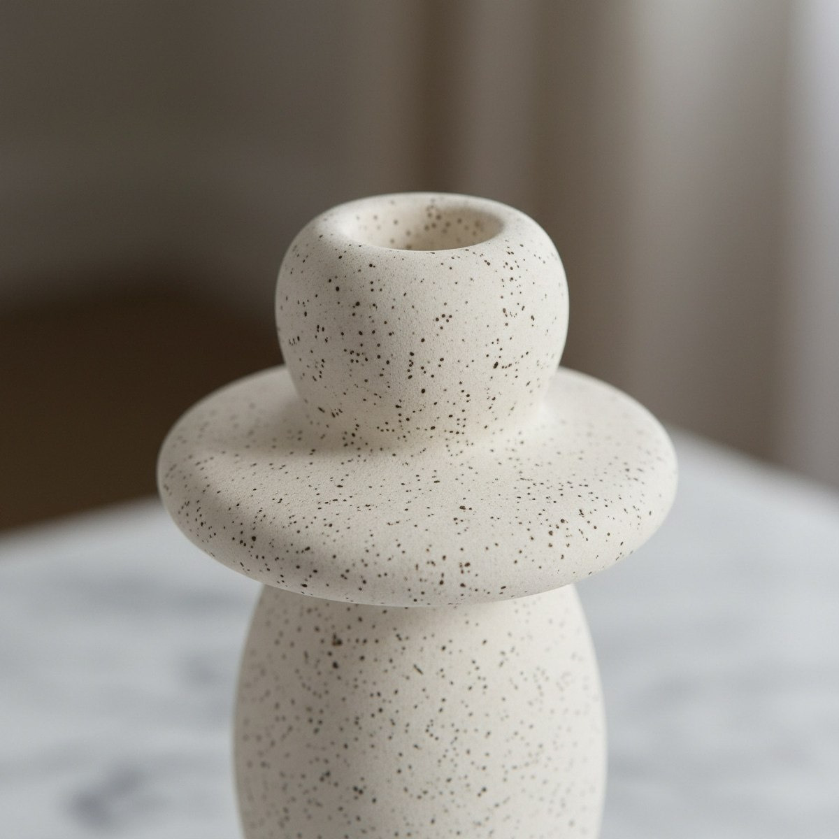 Umber Lavasa Renee Decorative Ceramic Taper Candleholder - 8x8x20 cm-hbxlivingroom-decorandaccessories-candleholders-image-3