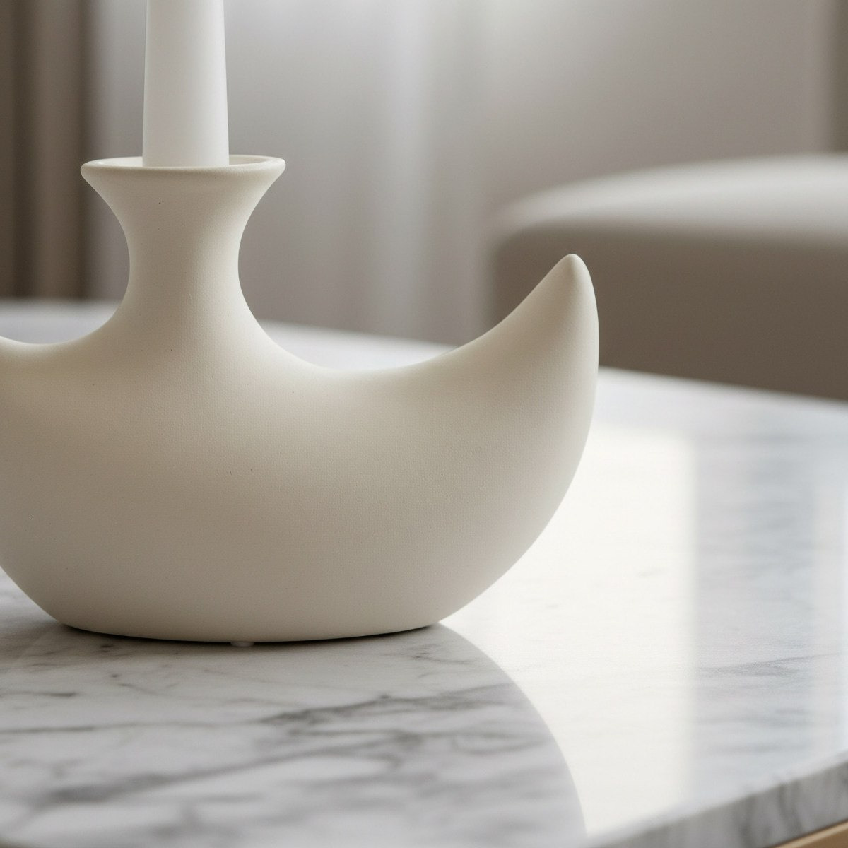 Umber Lavasa Renee Decorative Ceramic Taper Candleholder - 28.3x10x20.5 cm-hbxlivingroom-decorandaccessories-candleholders-image-4