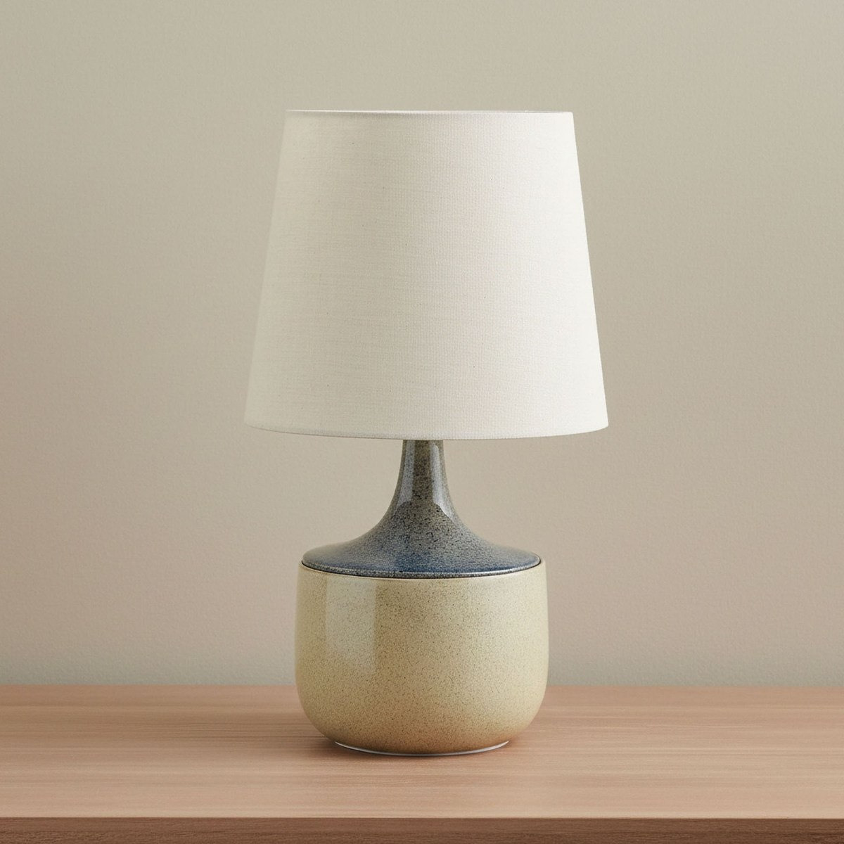 Amalfi Reactive Glazed Ceramic Table Lamp with Linen Shade - 47.5x28 cm-hbxlivingroom-lighting-tablelamps-image-1