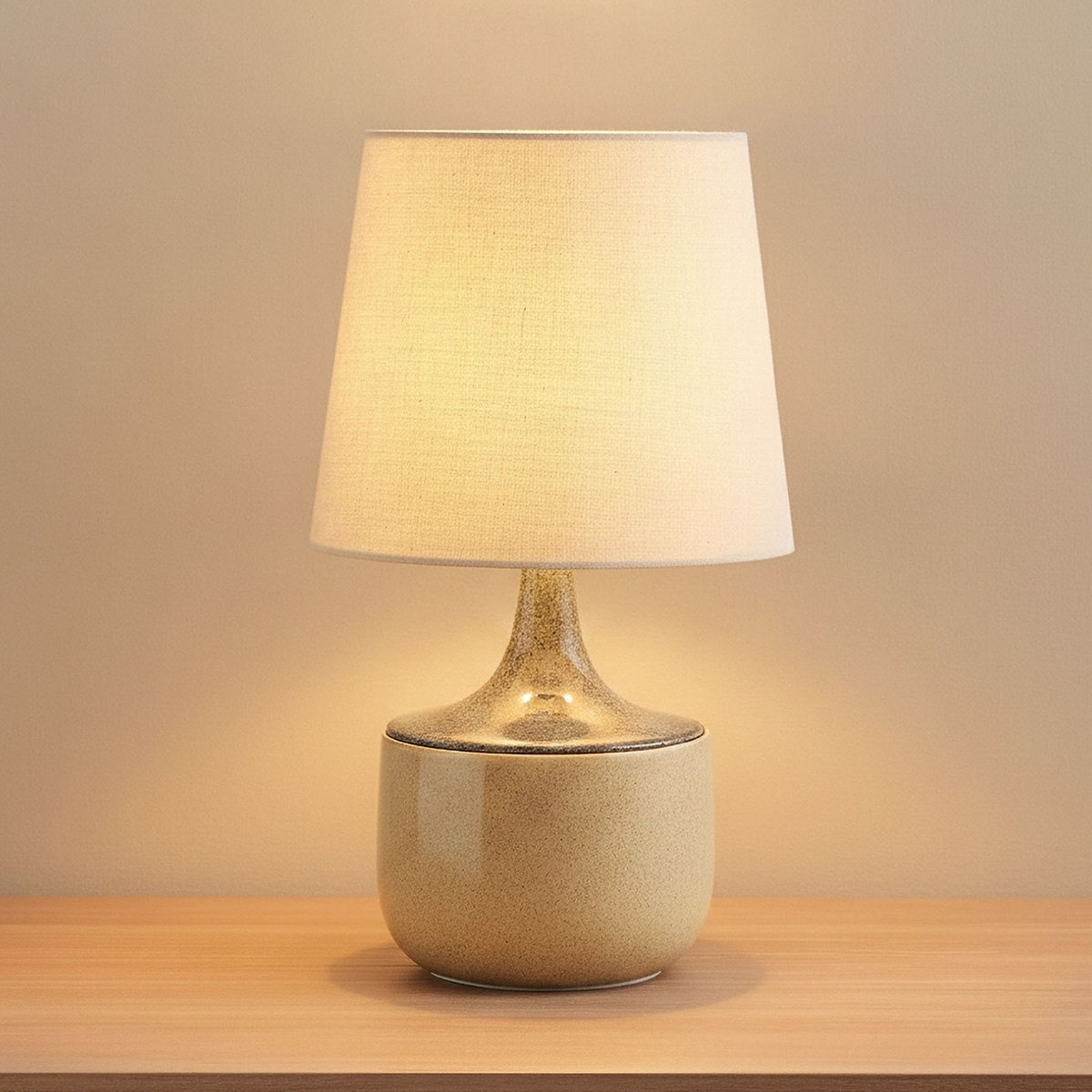 Amalfi Reactive Glazed Ceramic Table Lamp with Linen Shade - 47.5x28 cm-hbxlivingroom-lighting-tablelamps-image-2