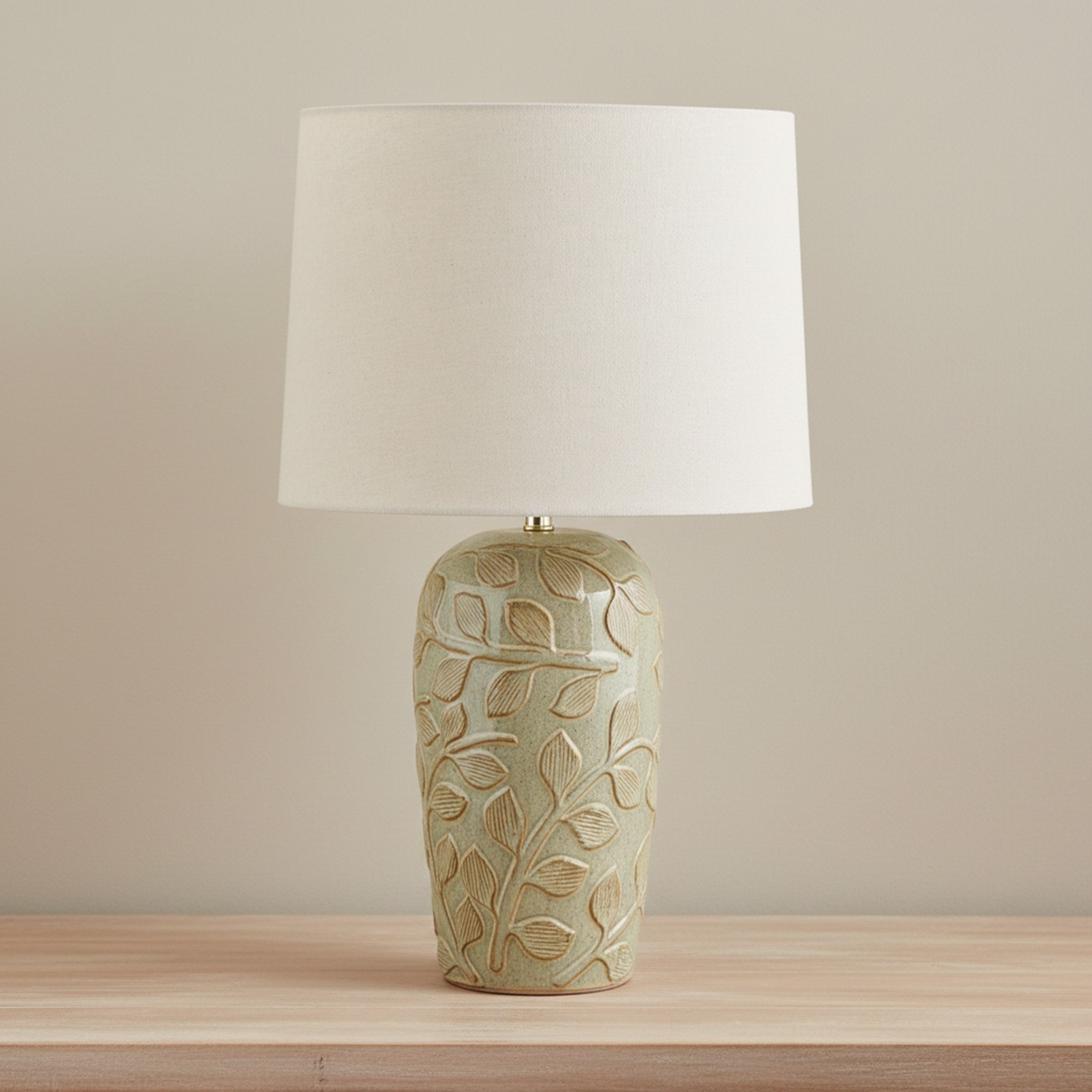 Amalfi Reactive Glazed Ceramic Table Lamp with Linen Shade - 59x38 cm-hbxlivingroom-lighting-tablelamps-image-2