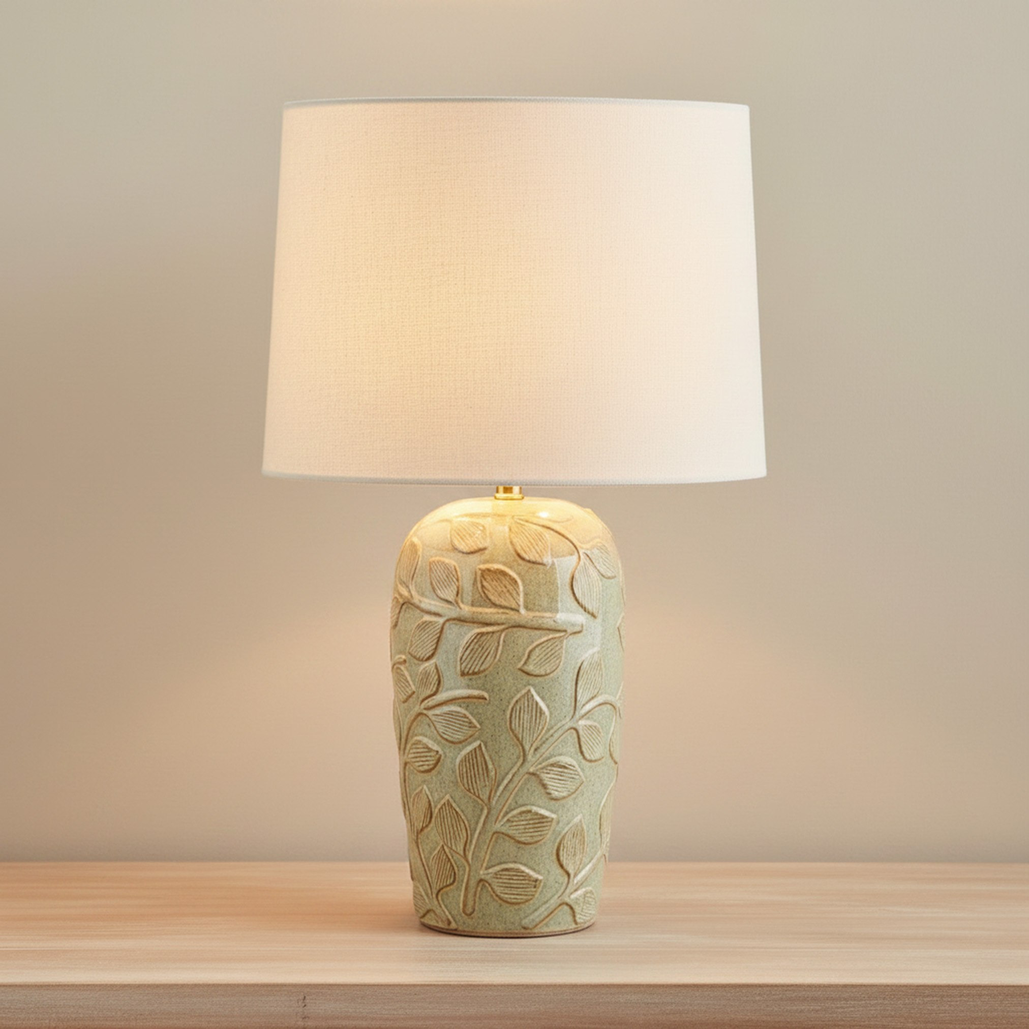 Amalfi Reactive Glazed Ceramic Table Lamp with Linen Shade - 59x38 cm-hbxlivingroom-lighting-tablelamps-image-3