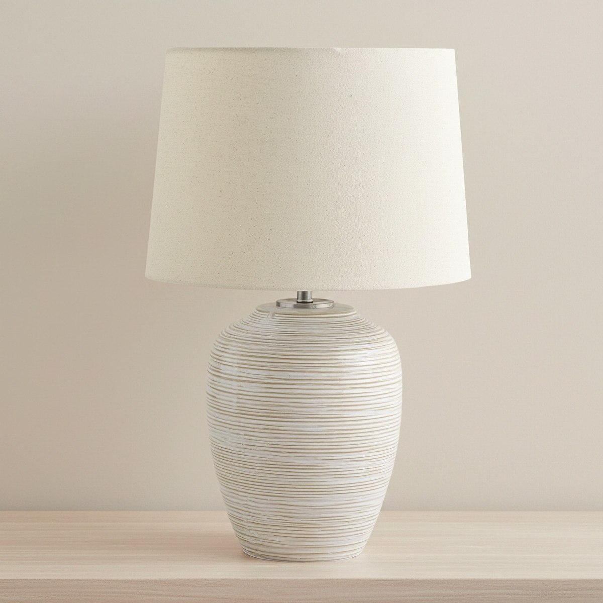 Amalfi Reactive Glazed Ceramic Table Lamp with Linen Shade - 62x40 cm-hbxlivingroom-lighting-tablelamps-image-1