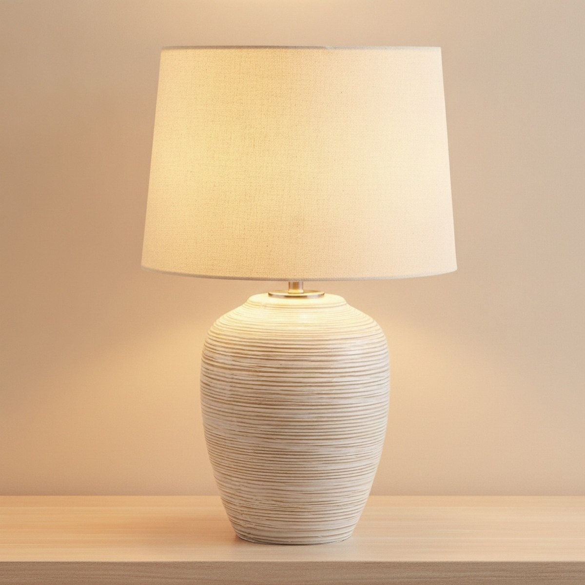 Amalfi Reactive Glazed Ceramic Table Lamp with Linen Shade - 62x40 cm-hbxlivingroom-lighting-tablelamps-image-2