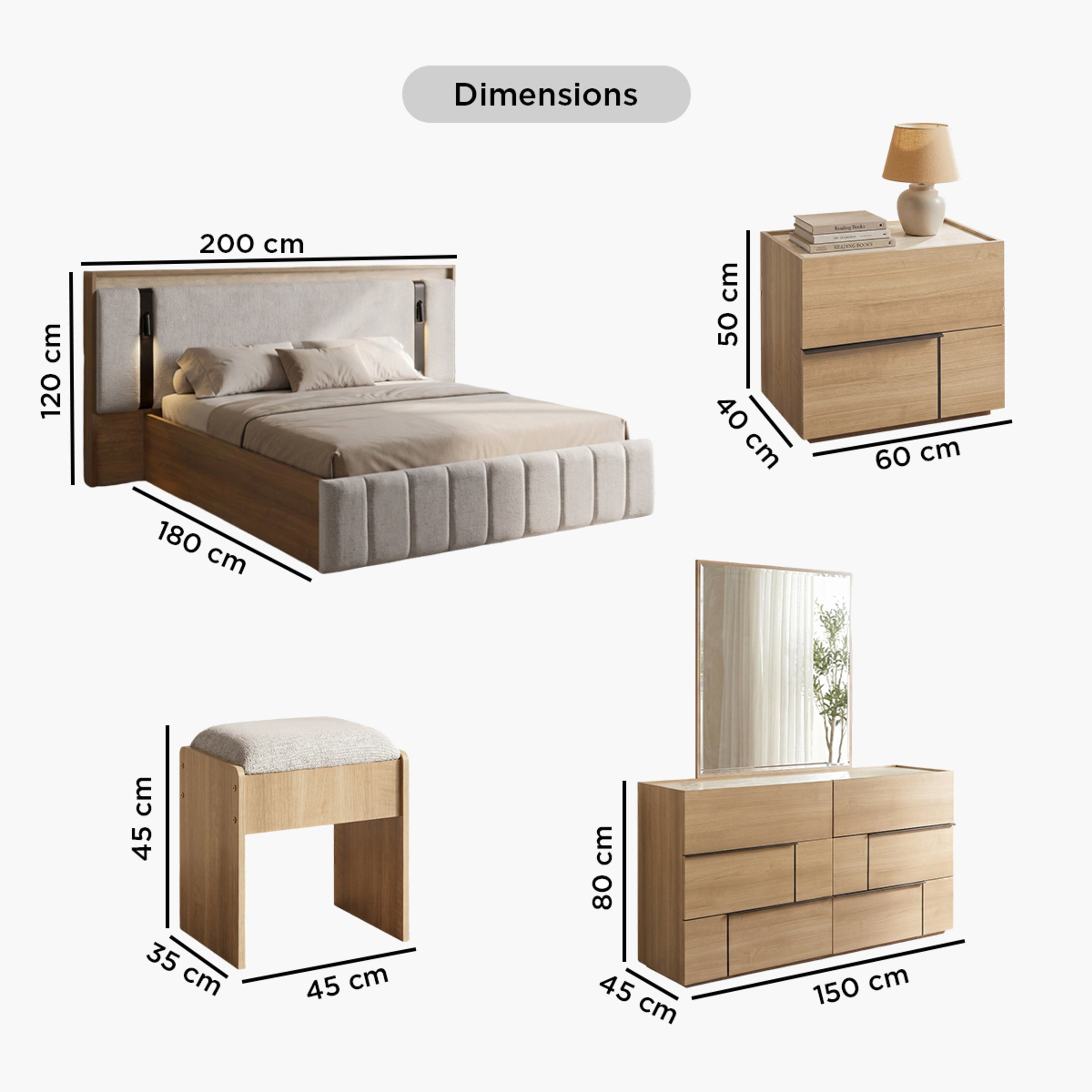 Trento 6-Piece King Bedroom Set - 180x200 cm-hbxbedroom-bedsandbedsets-bedroomsets-king-image-15