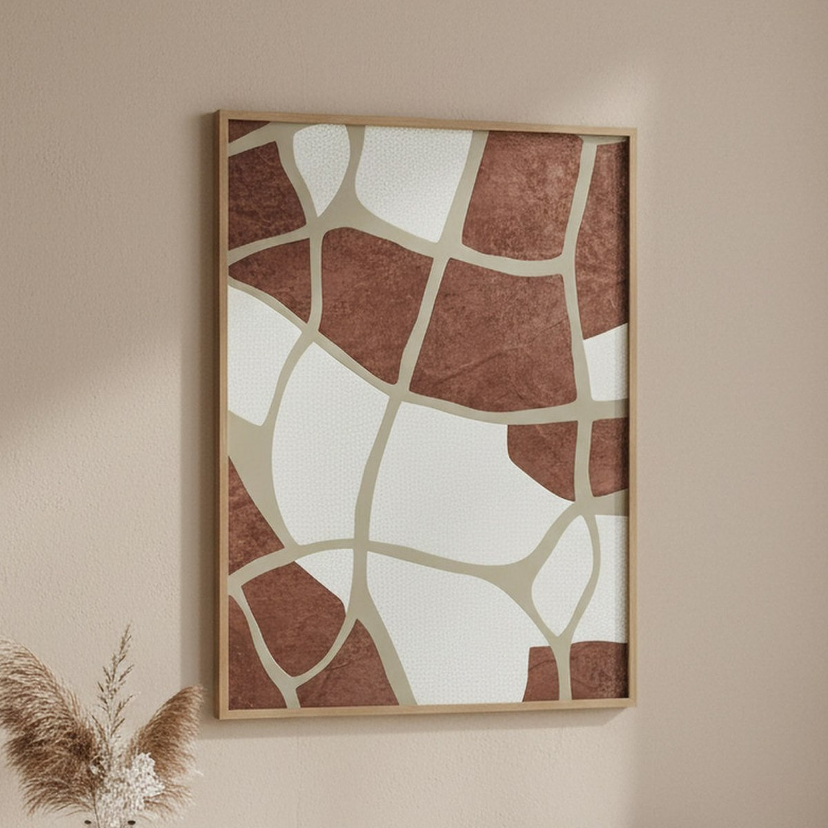 Relay Abstract Framed Picture with Plaster - 60x80x3 cm-hbxhomeware-hbxdecorandfurnishings-image-1