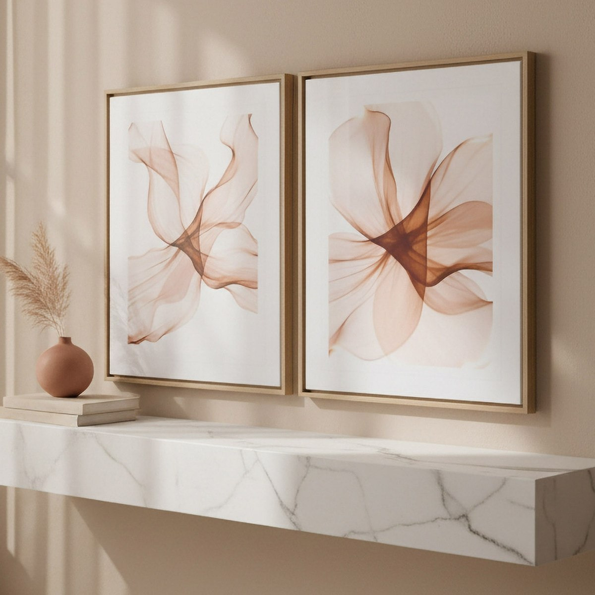 Relay 2-Piece Paper Flower Framed Picture Set - 40x50x2 cm-hbxhomeware-hbxdecorandfurnishings-image-1