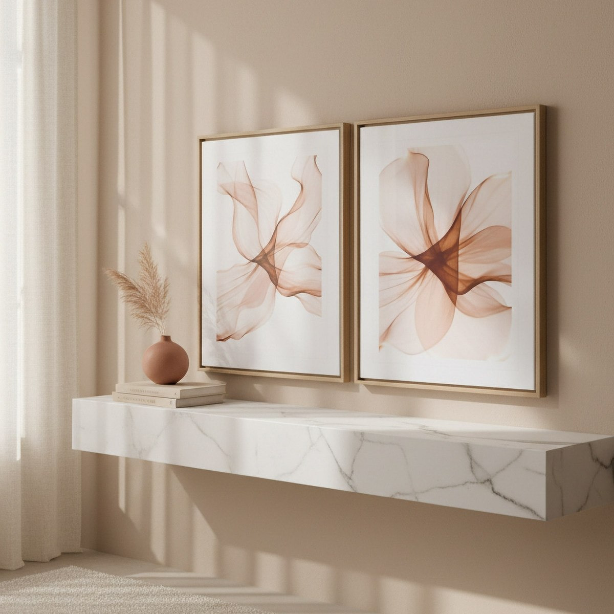 Relay 2-Piece Paper Flower Framed Picture Set - 40x50x2 cm-hbxhomeware-hbxdecorandfurnishings-image-4