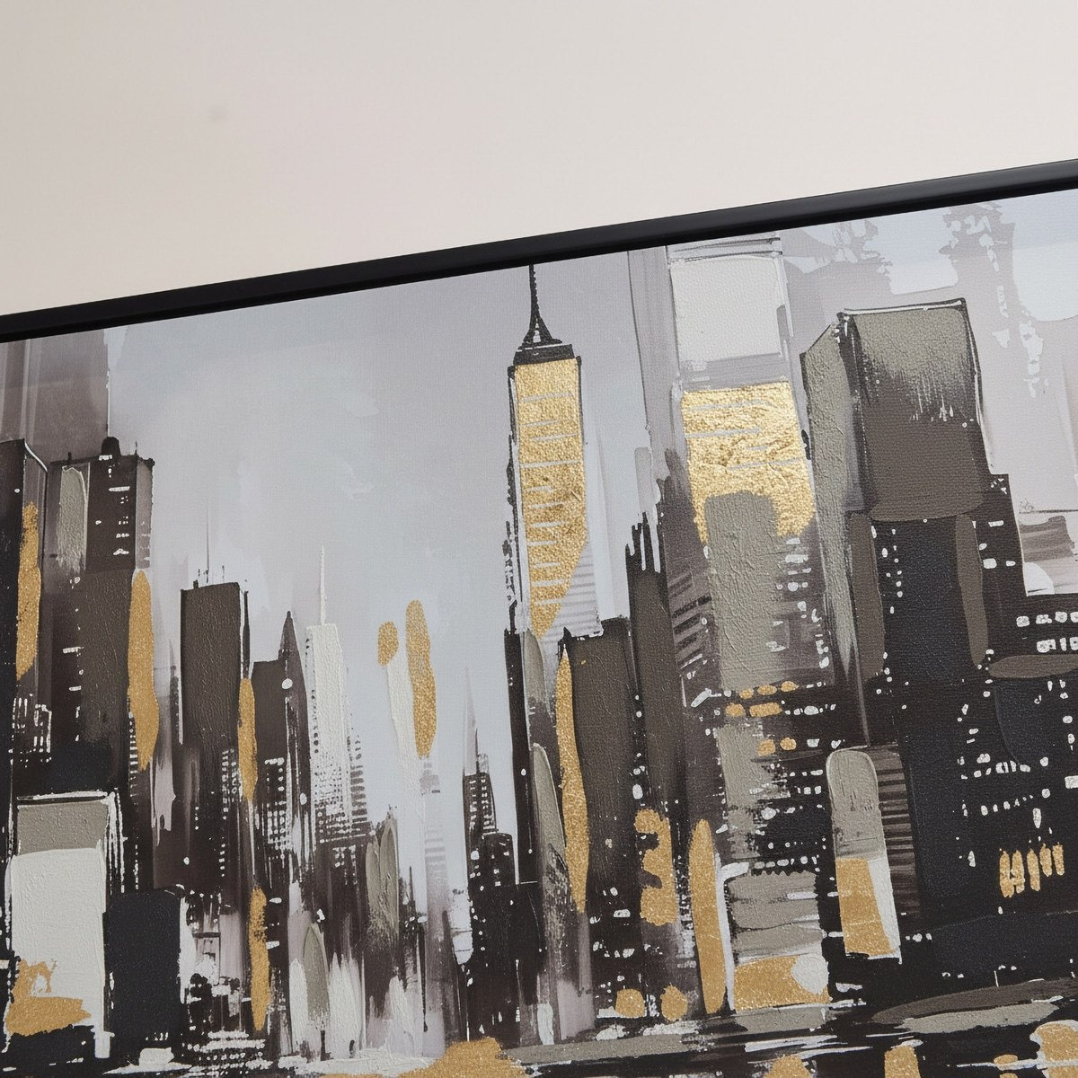 Relay Cityline Framed Handpainted Canvas - 90x60x3.8 cm-hbxhomeware-hbxdecorandfurnishings-image-2