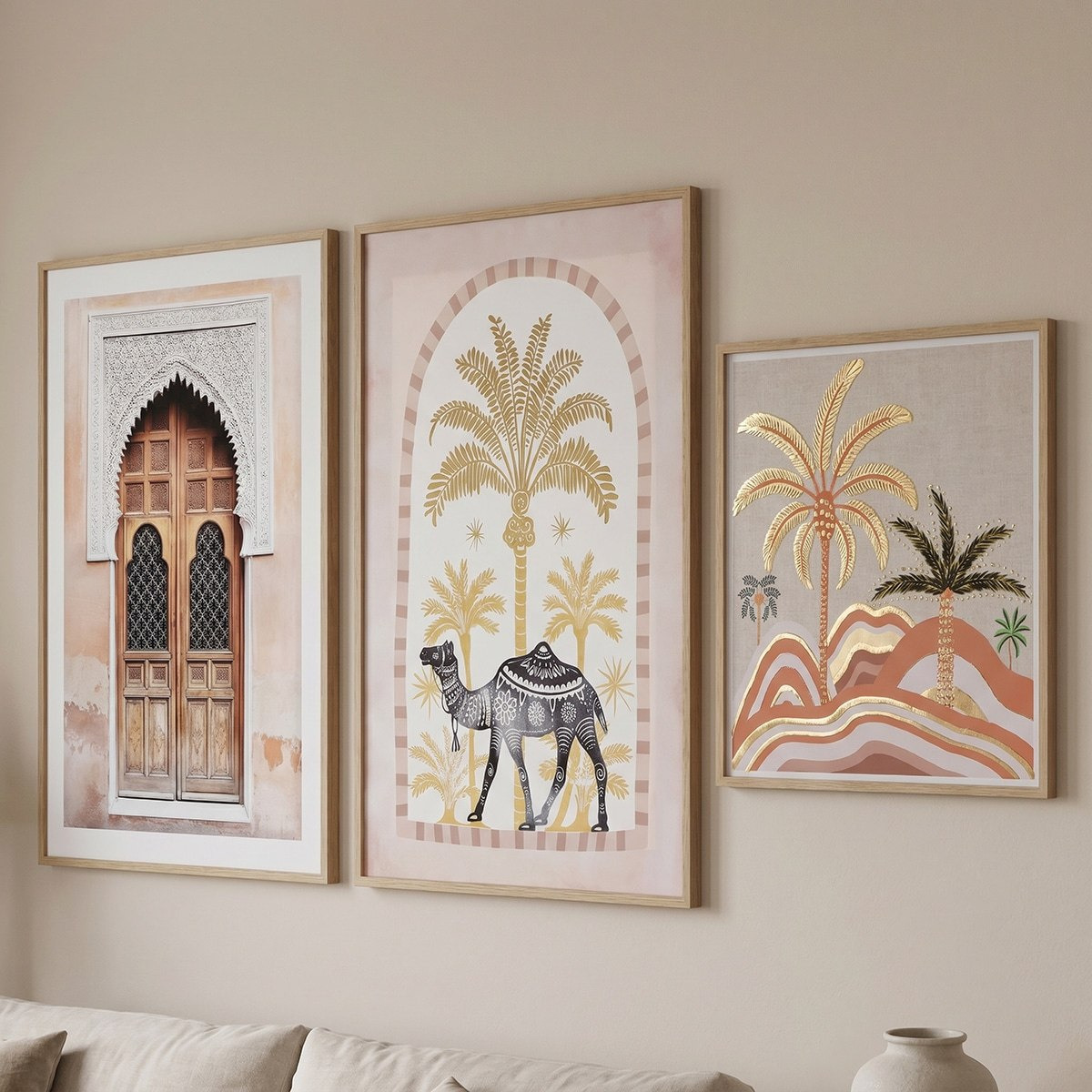 Relay Camel and Palm Tree Framed Picture with Foil - 45x60x2.5 cm-hbxhomeware-hbxdecorandfurnishings-image-4