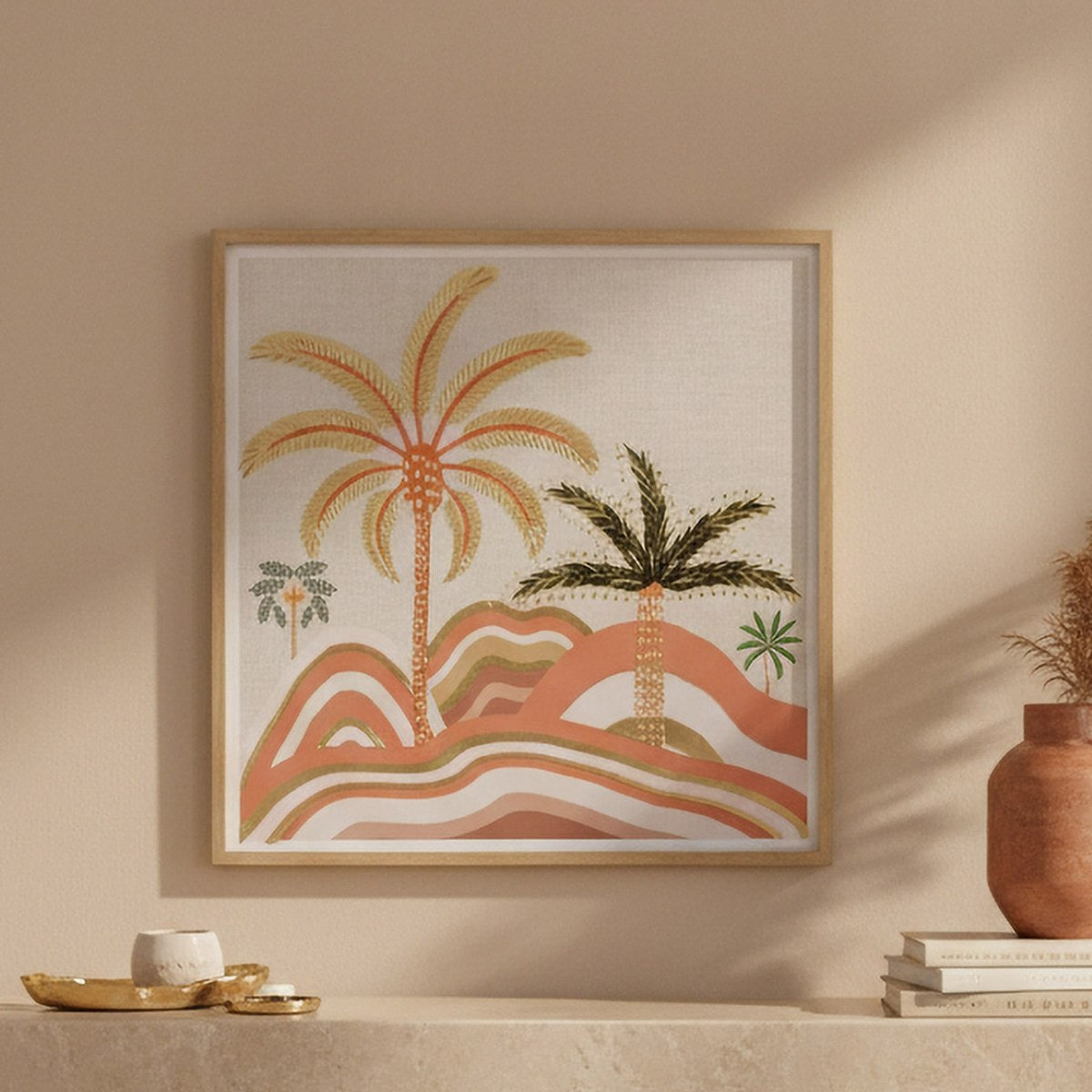 Relay Palm Tree Framed Picture with Foil - 45x60x2.5 cm-hbxhomeware-hbxdecorandfurnishings-image-1