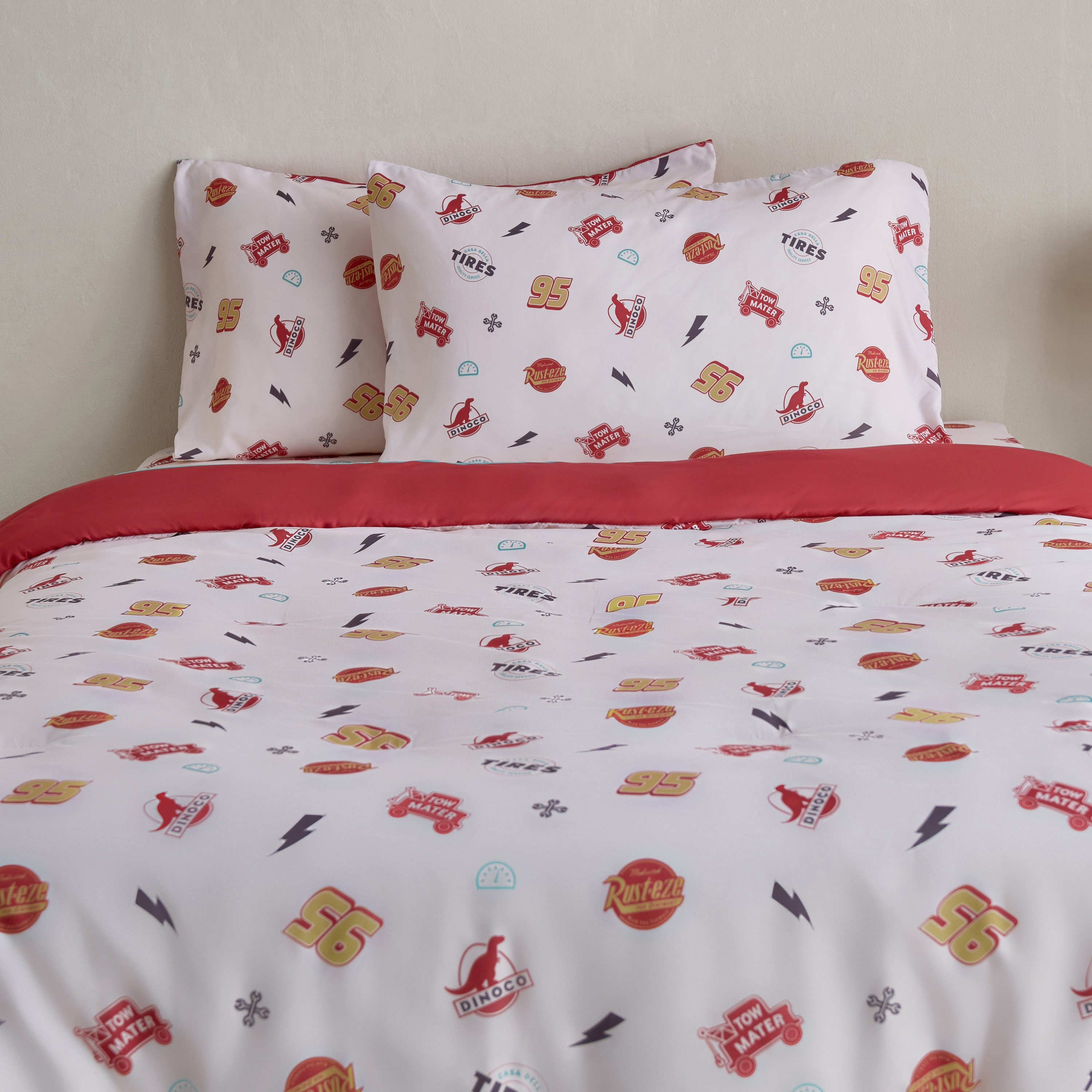 Cars McQueen Microfiber BIAB 3-Piece Twin Comforter Sheet Set - 160x220 cm-hbxkidsandyouth-beddingandfurnishings-comfortersets-image-3