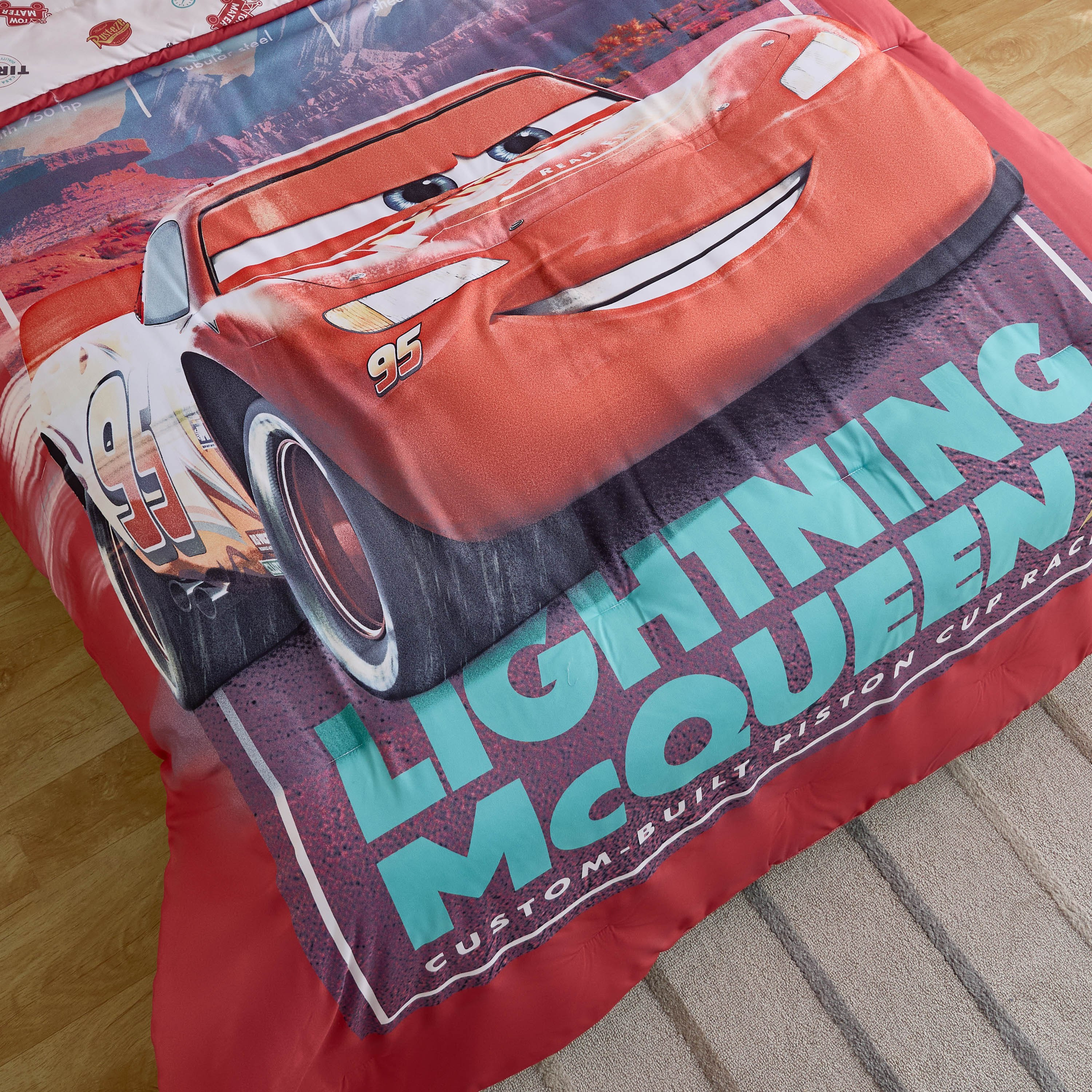 Cars McQueen Microfiber BIAB 3-Piece Twin Comforter Sheet Set - 160x220 cm-hbxkidsandyouth-beddingandfurnishings-comfortersets-image-5
