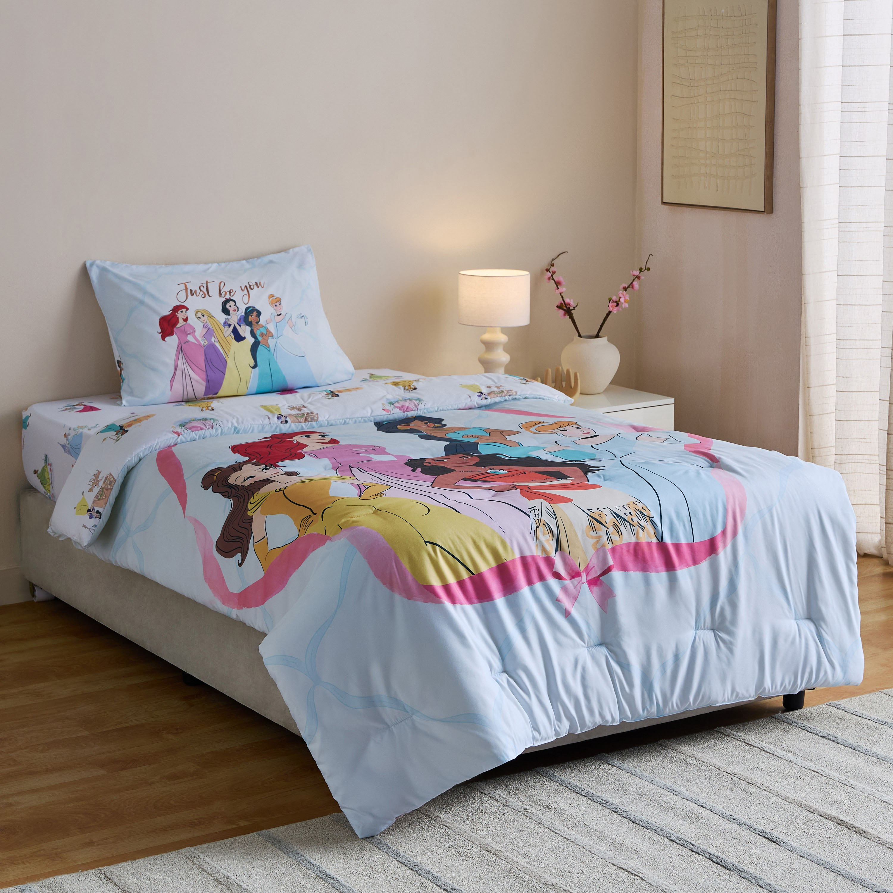 Disney Princess 3-Piece BIAB Twin Microfibre Comforter with Sheet and Pillowcase Set - 160x220 cm-hbxkidsandyouth-beddingandfurnishings-comfortersets-image-10