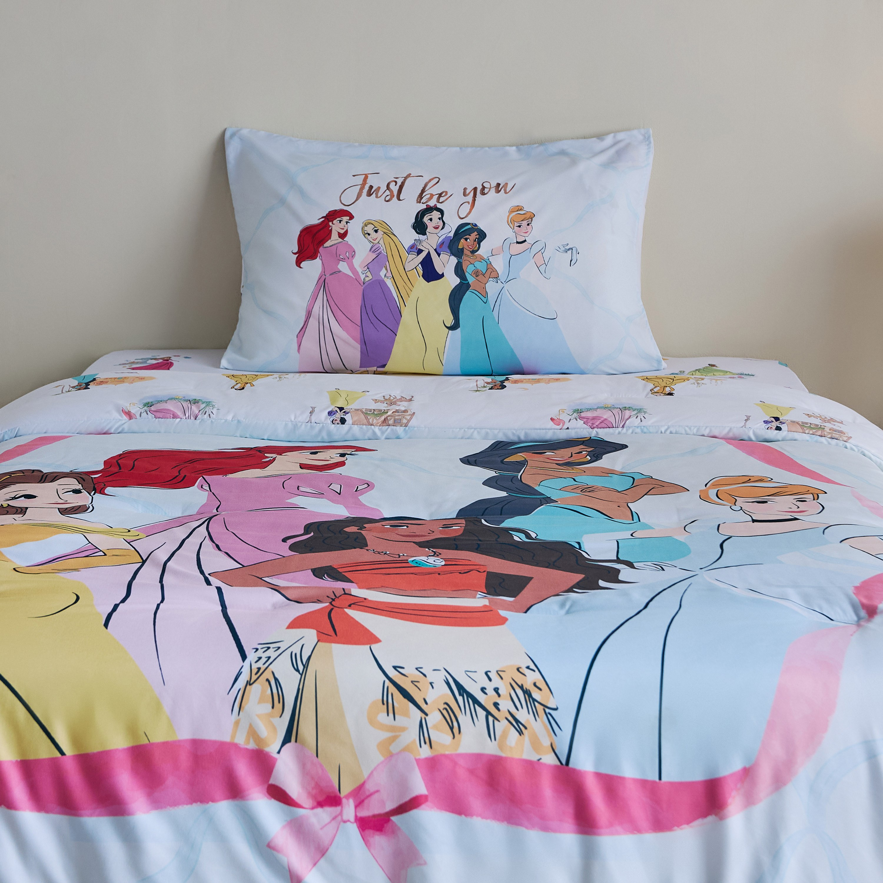 Disney Princess 3-Piece BIAB Twin Microfibre Comforter with Sheet and Pillowcase Set - 160x220 cm-hbxkidsandyouth-beddingandfurnishings-comfortersets-image-2