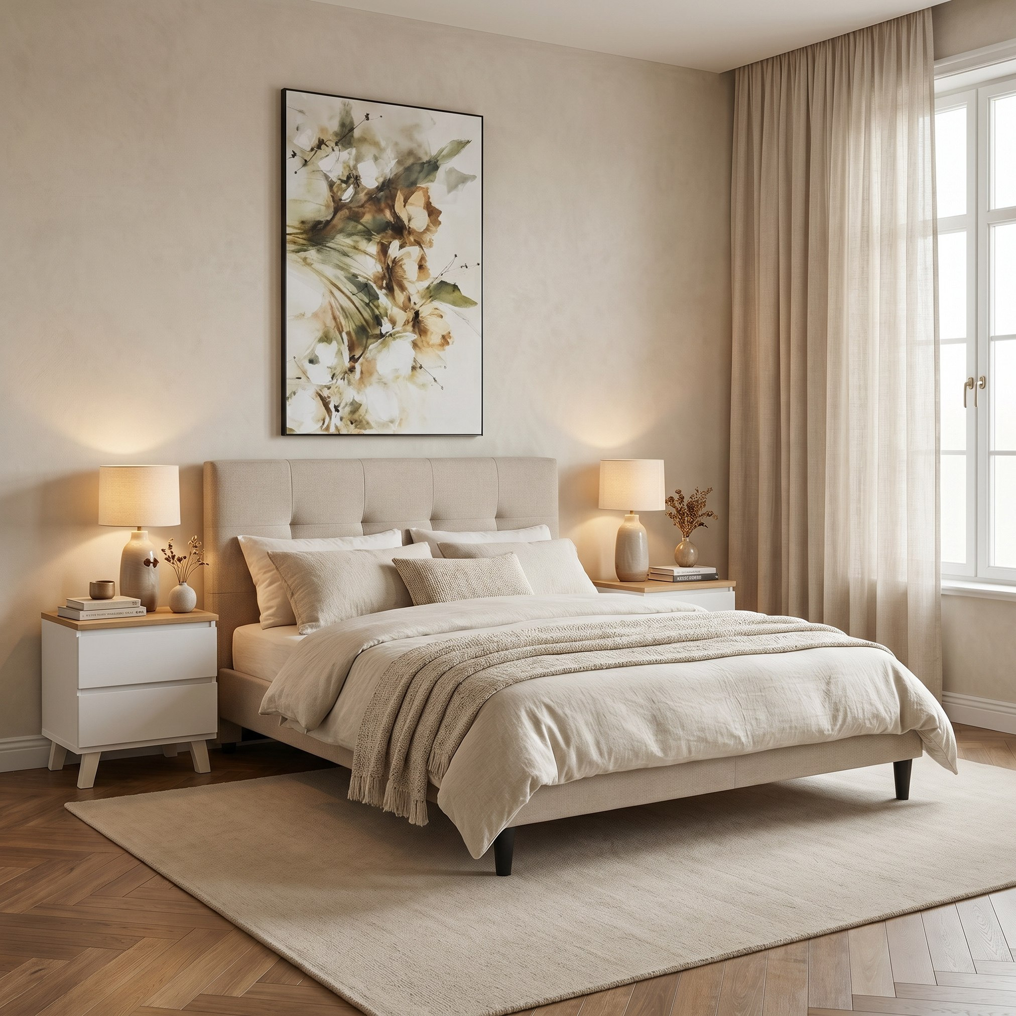 Movo Kulltorp Malmo Upholstered Queen Bed - 160x200 cm-hbxbedroom-bedsandbedsets-beds-queen-image-5