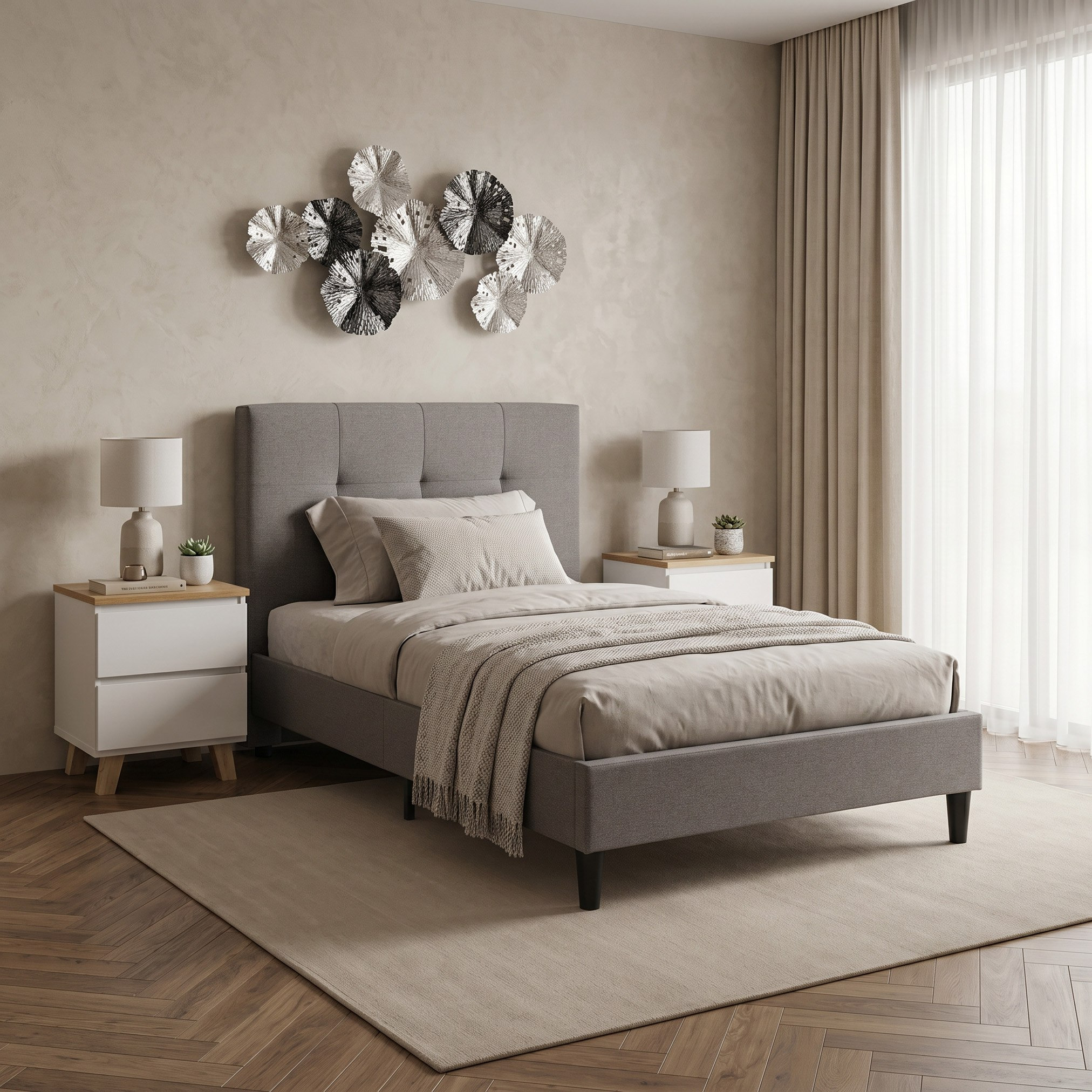 Movo Kulltorp Malmo Upholstered Twin Bed - 120x200 cm-hbxbedroom-bedsandbedsets-upholsteredbeds-twin-image-5