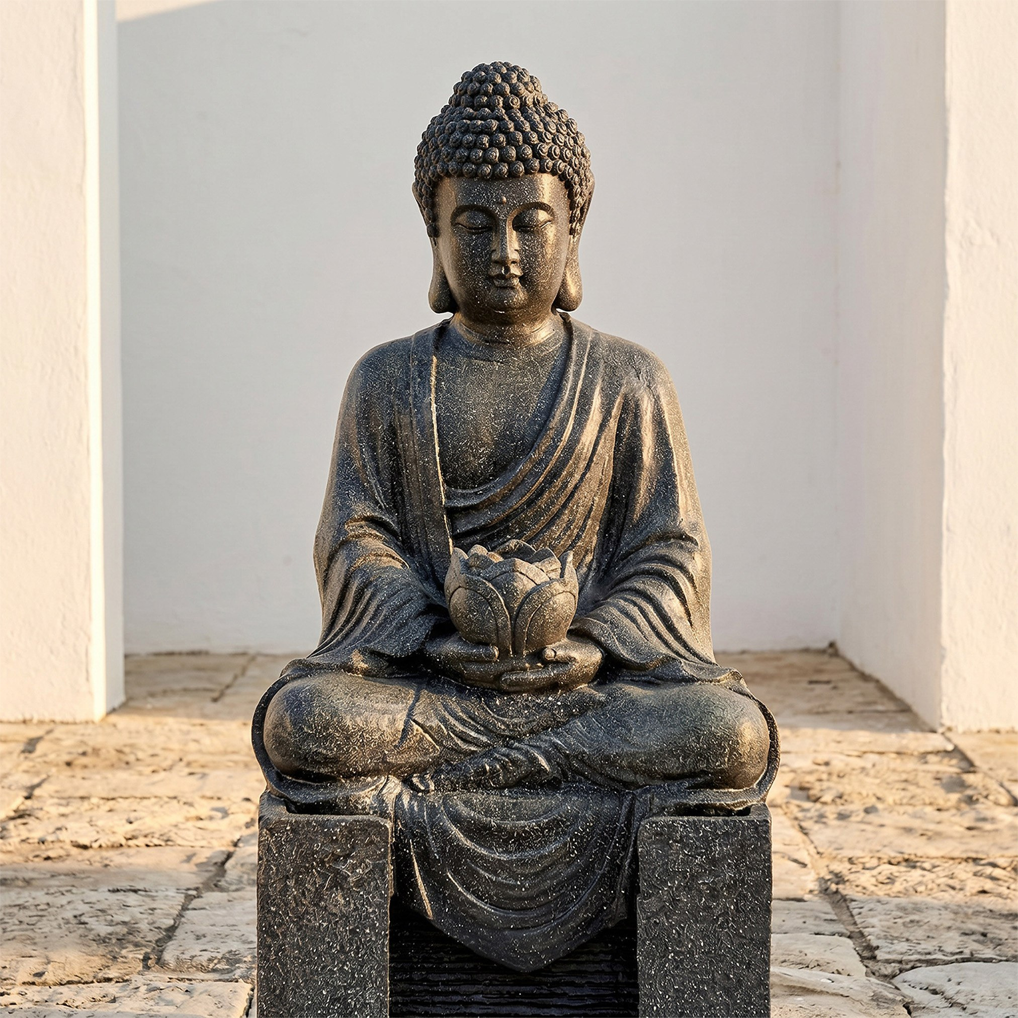 Adele Divine Buddha Outdoor Fountain - 32x25x108 cm-hbxhomeware-gardenandoutdoor-outdoorfountain-image-4