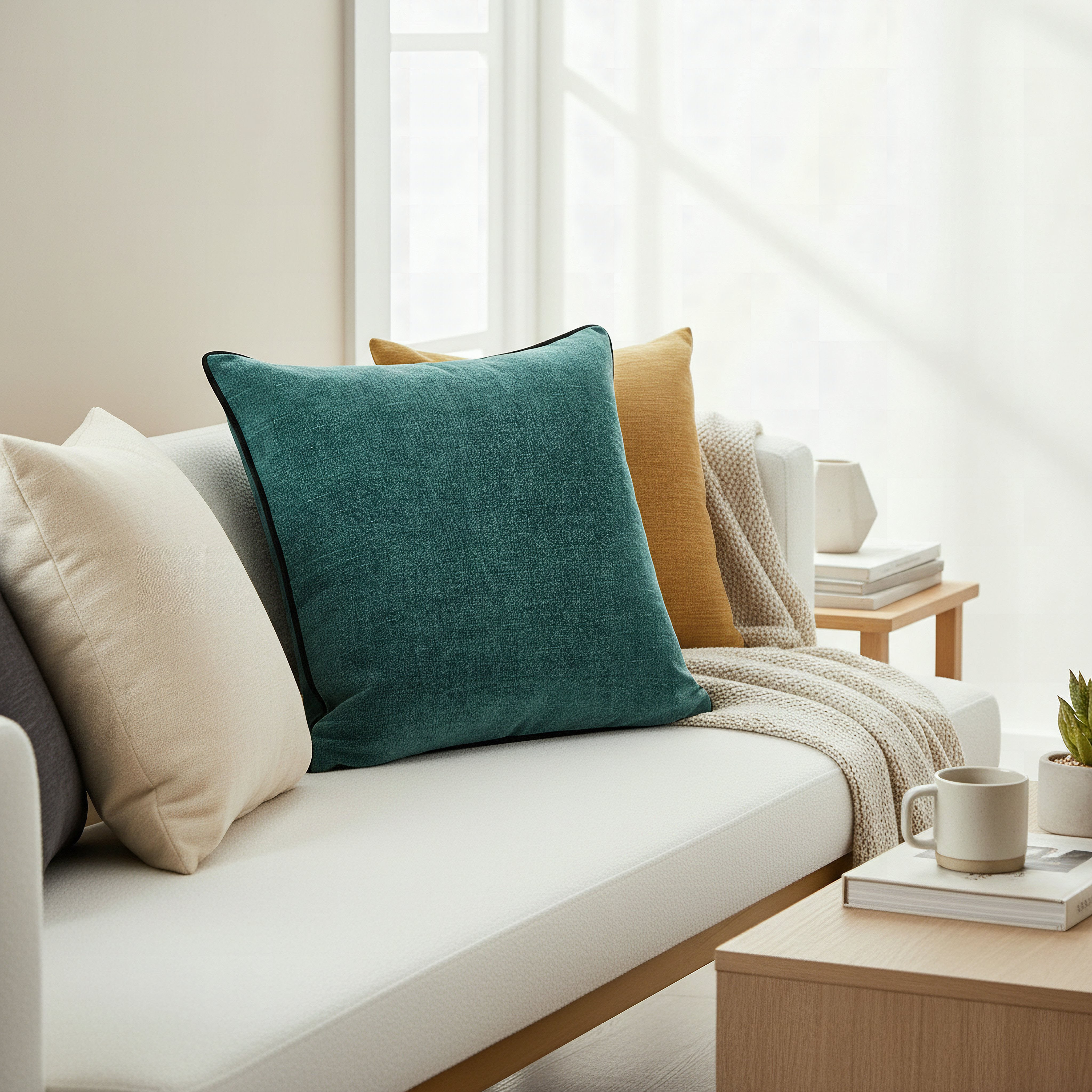 Aria Chenille Flange Cushion Cover - 50x50 cm-hbxhomeware-hbxbedroom-image-4