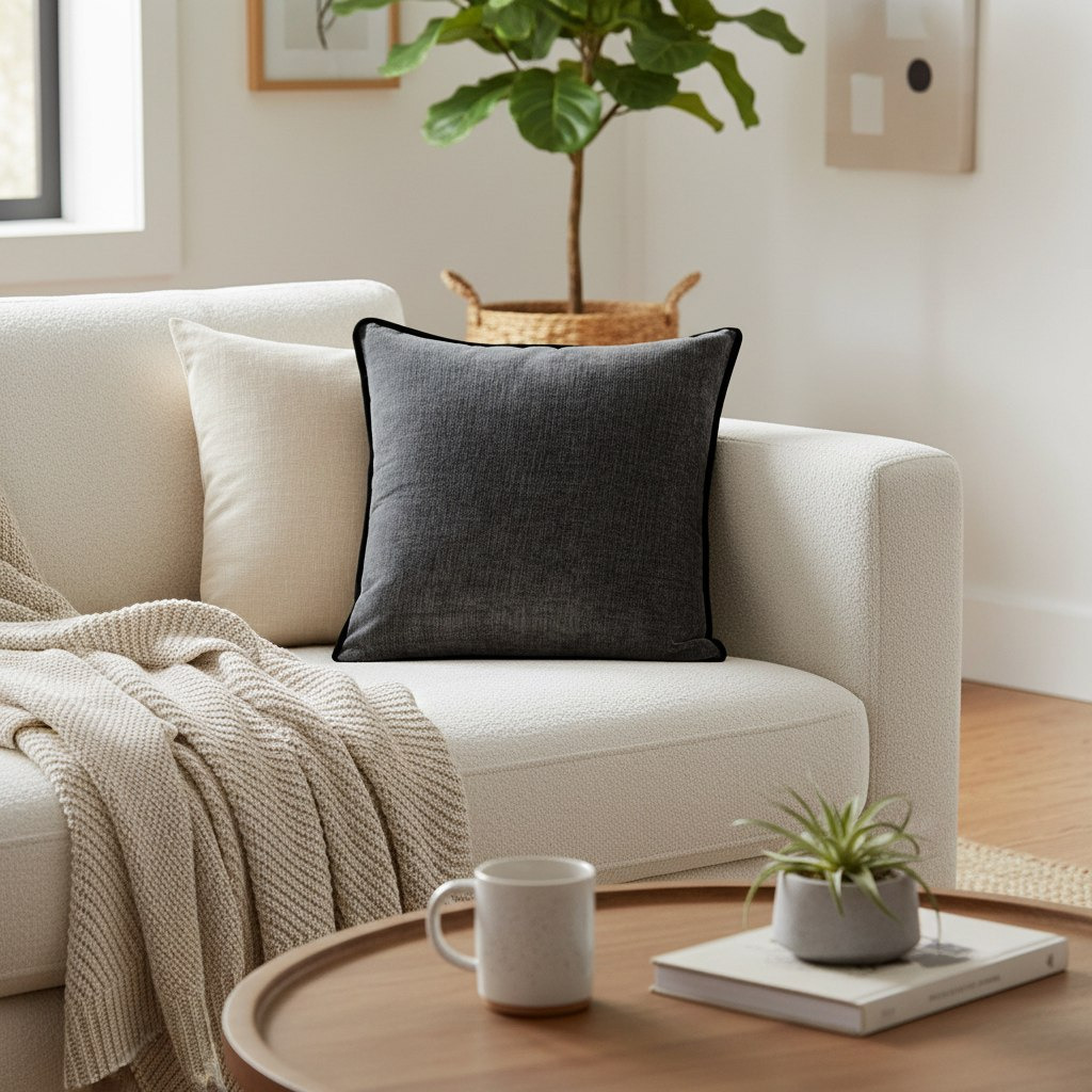 Aria Chenille Flange Cushion Cover - 50x50 cm-hbxhomeware-hbxbedroom-image-4