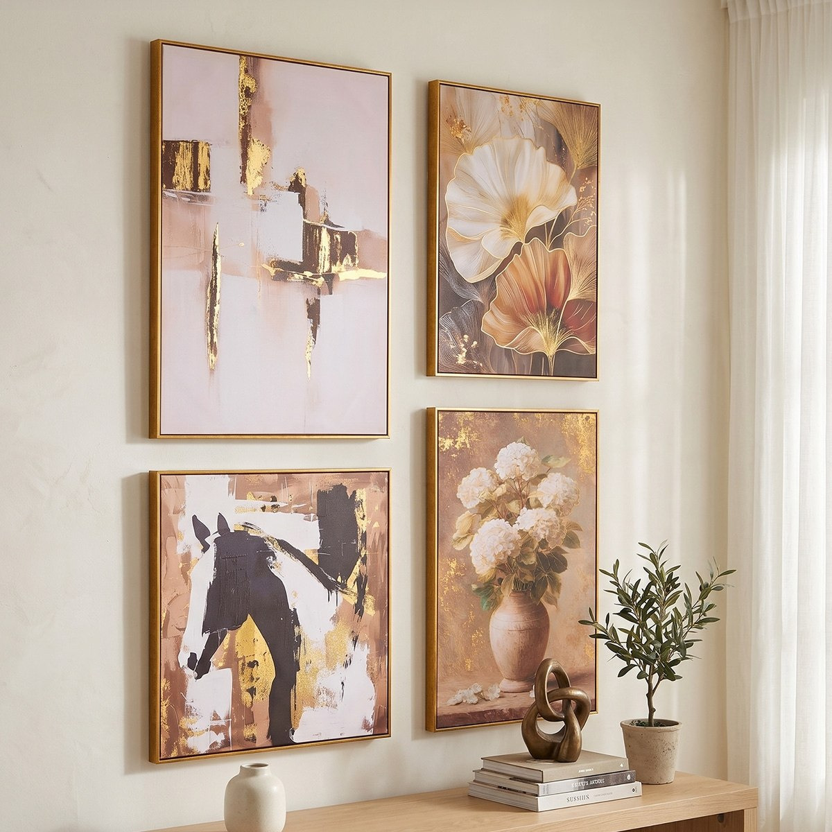 Cyprus Carl Abstract Framed Wall Art with 3D Gold Foil - 60x90x28 cm-hbxhomeware-hbxdecorandfurnishings-image-4