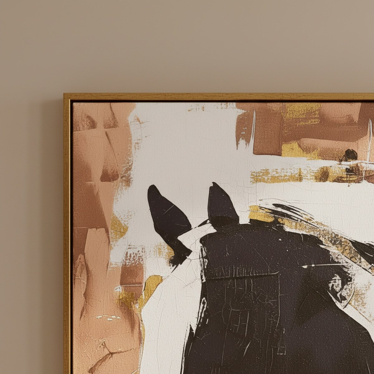 Cyprus Carl Horse Framed Picture with Foiled 3D Effect - 60x60x28 cm-hbxhomeware-hbxdecorandfurnishings-image-2