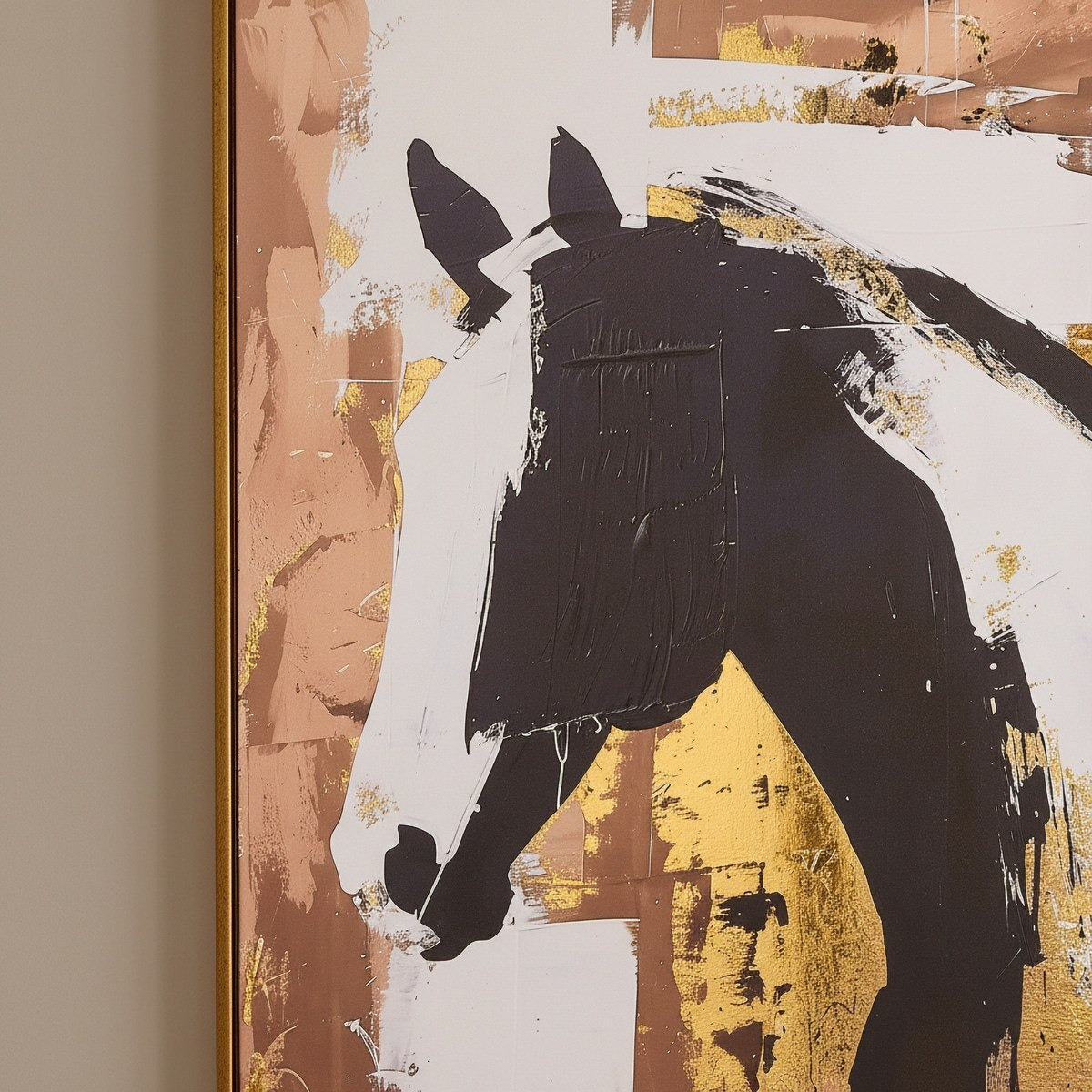 Cyprus Carl Horse Framed Picture with Foiled 3D Effect - 60x60x28 cm-hbxhomeware-hbxdecorandfurnishings-image-3