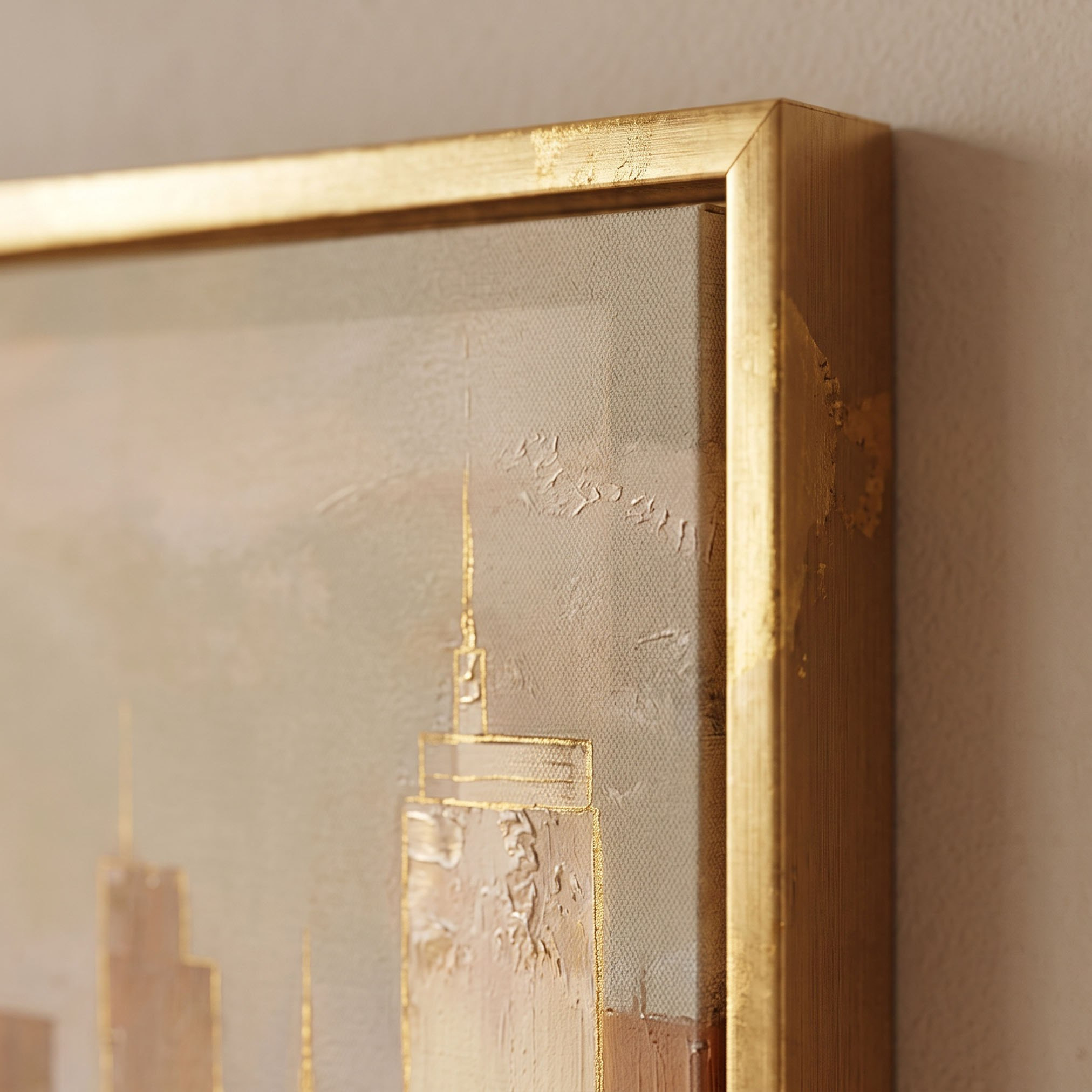 Cyprus Carl Skyline 3D Effect Gold Foiled Framed Picture - 60x60x2.8 cm-hbxhomeware-hbxdecorandfurnishings-image-2