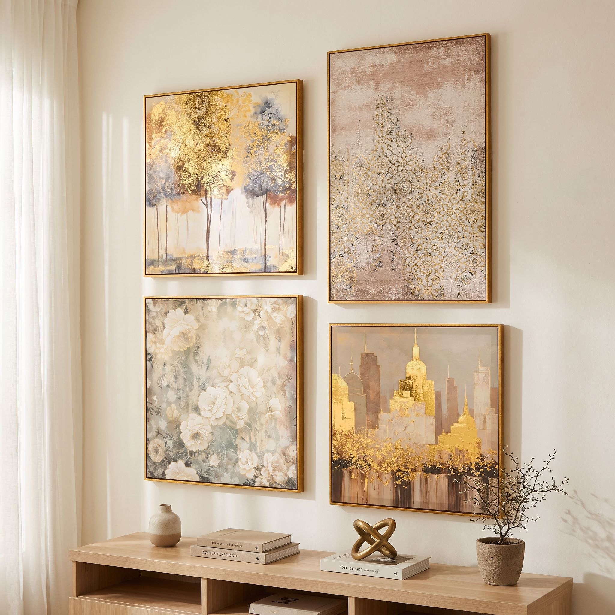 Cyprus Carl Rose Bunch with 3D Effect Gold Foiled Framed Picture - 60x60x2.8 cm-hbxhomeware-hbxdecorandfurnishings-image-4