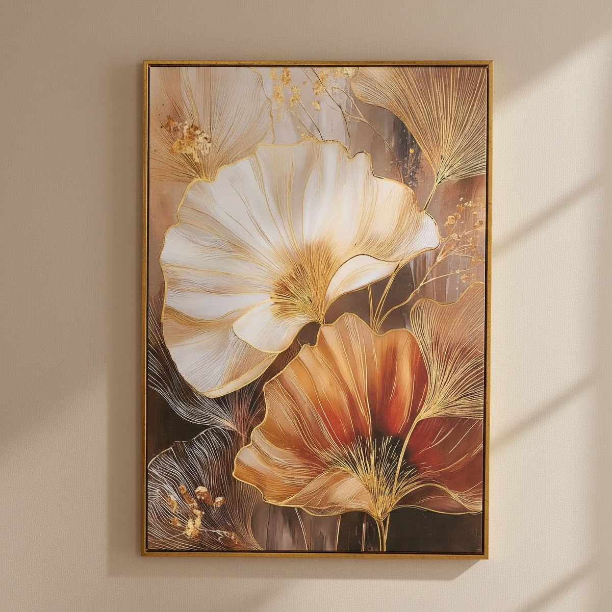 Cyprus Carl Twin Floral Framed Picture with Foil - 50x70x28 cm-hbxhomeware-hbxdecorandfurnishings-image-1