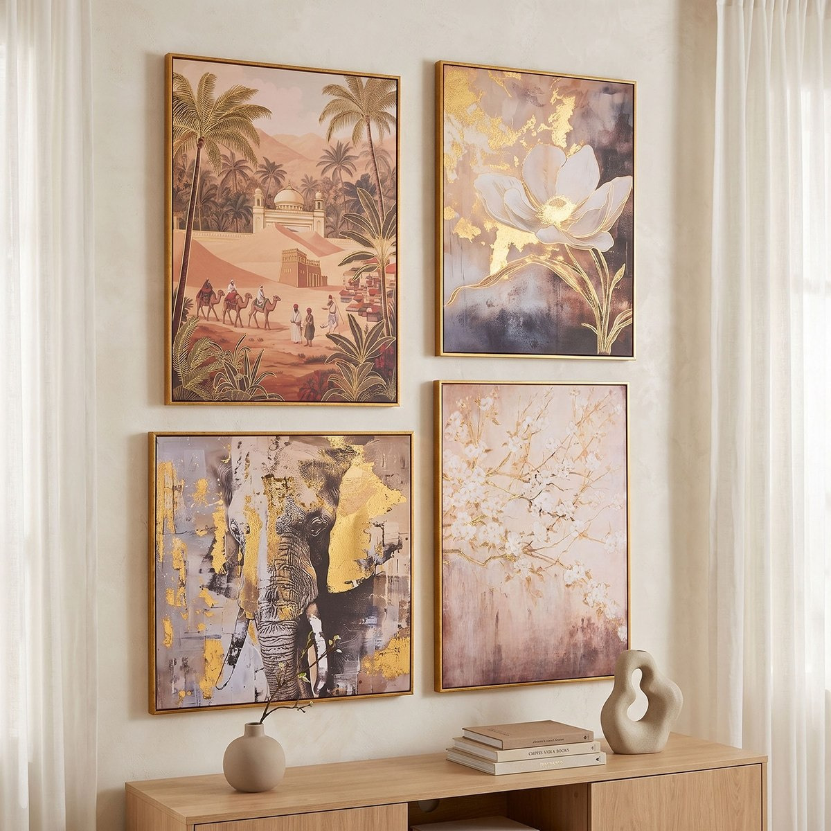 Cyprus Carl Gold Foiled Framed Picture with 3D Effect - 40x80x28 cm-hbxhomeware-hbxdecorandfurnishings-image-4